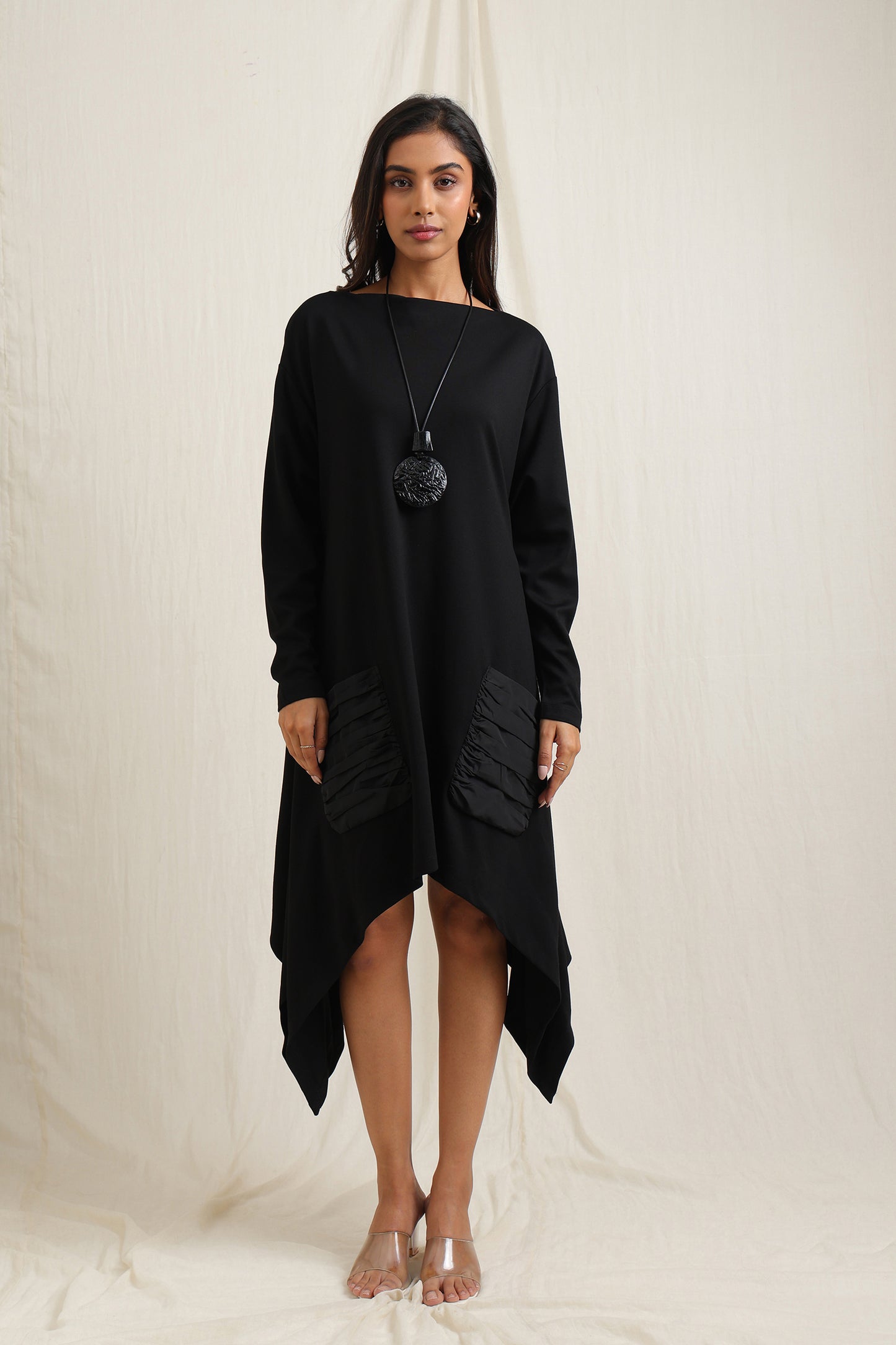 Asymmetric Tunic with Patch Pockets -  Meiala