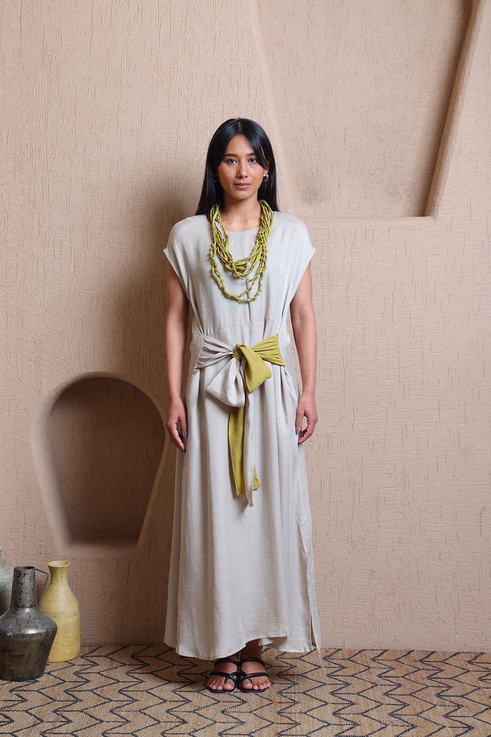 Front Tie Long Dress  -  Meiala