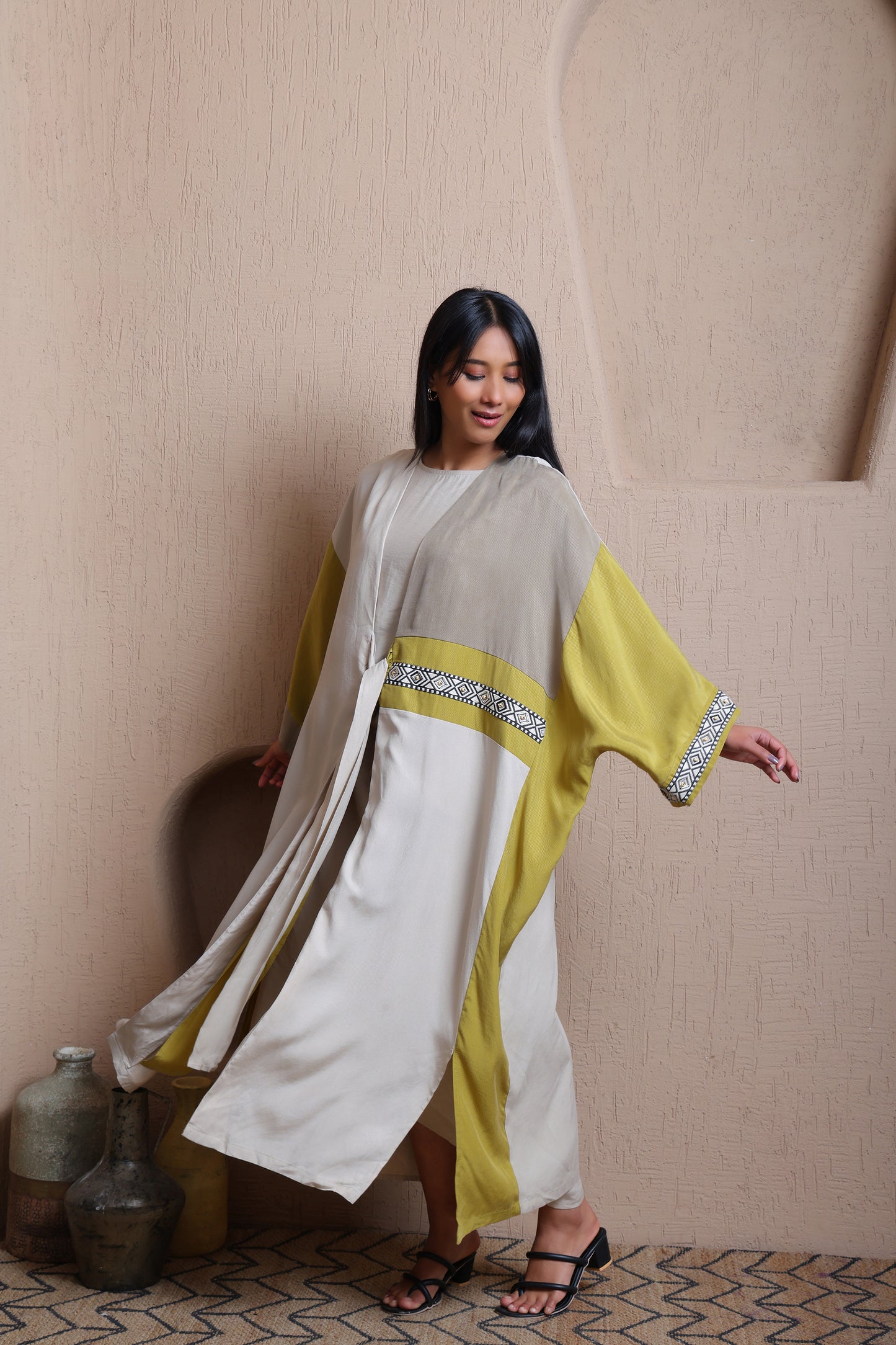 Aztek Print Front Tie Jacket -  Meiala