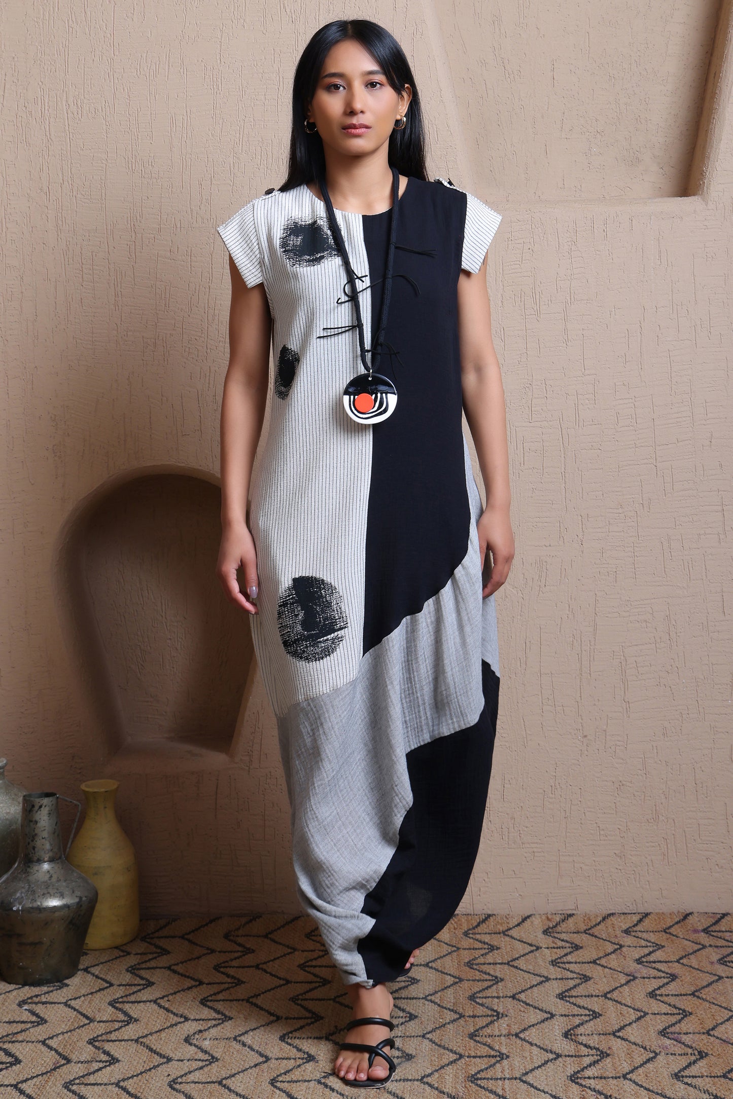 Polka Dot Long Dress  -  Meiala