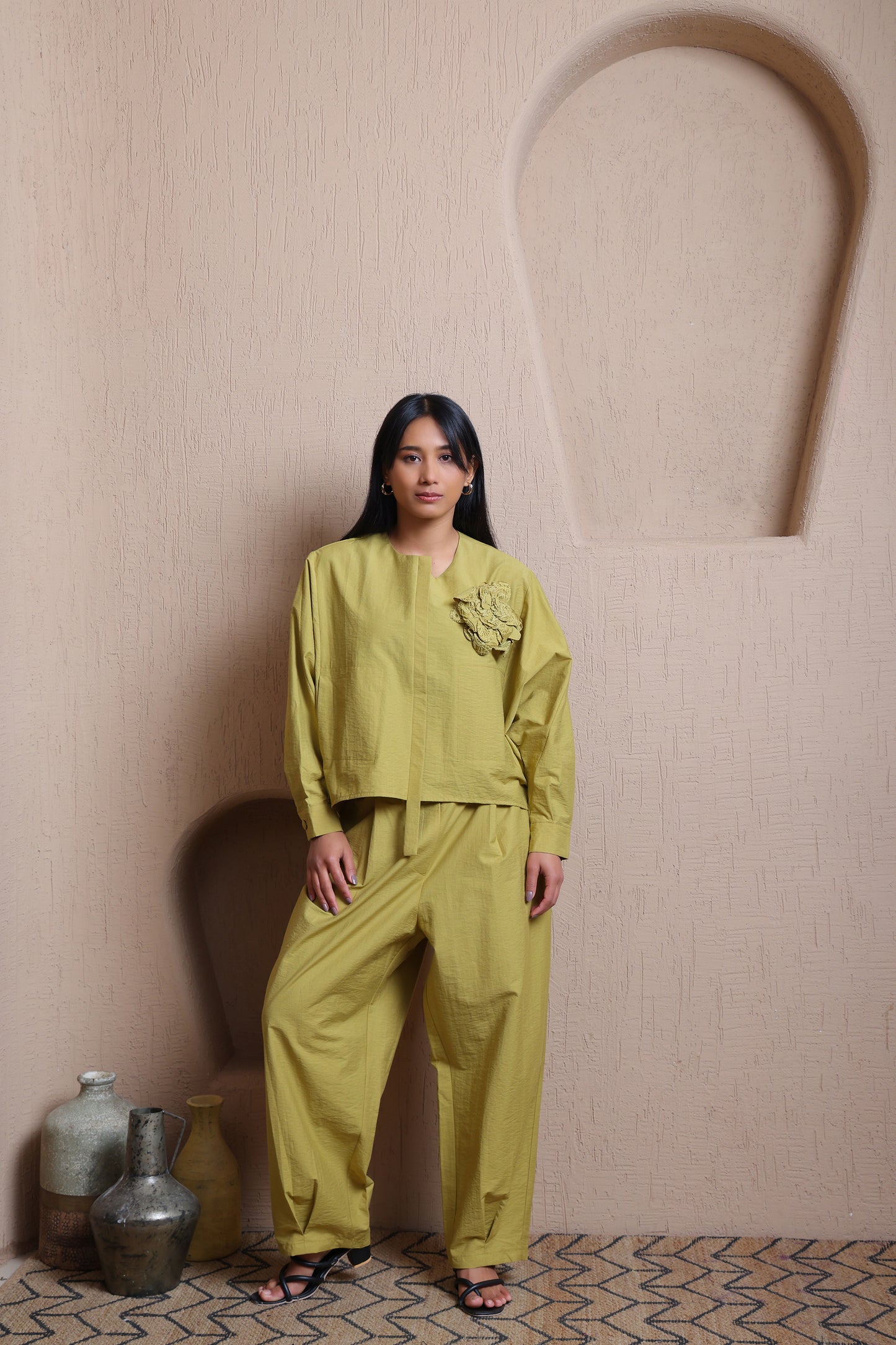 Solid Buttoned Pants -  Meiala