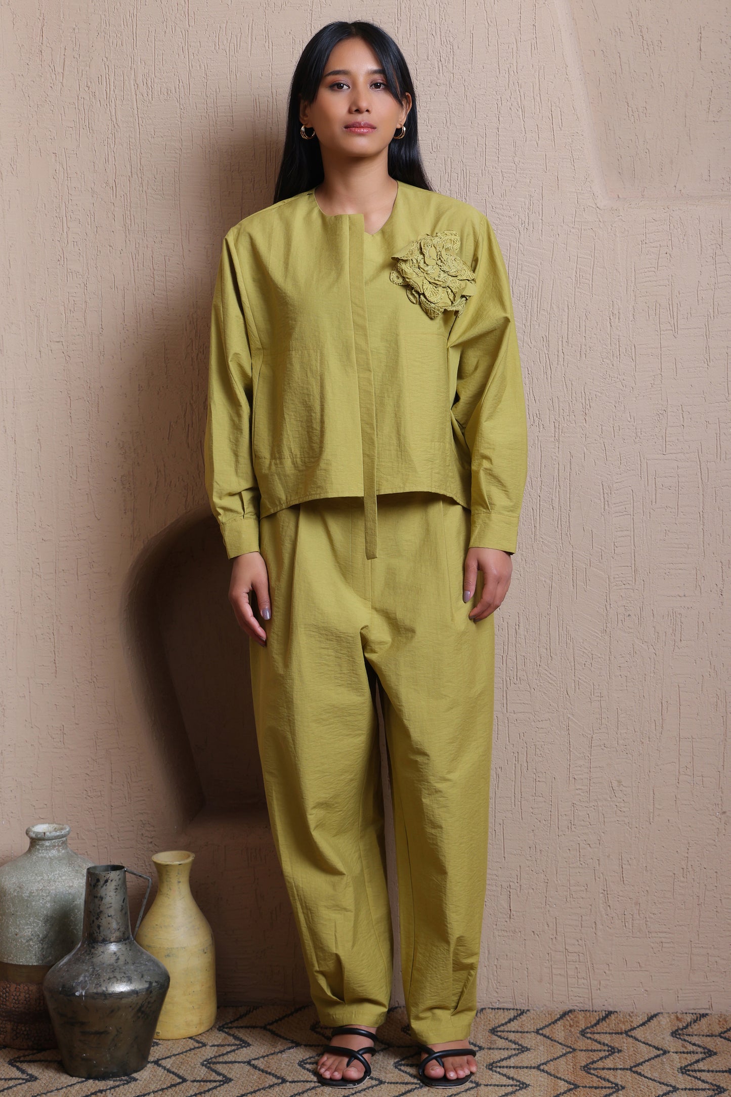 Top with Applique Flower -  Meiala