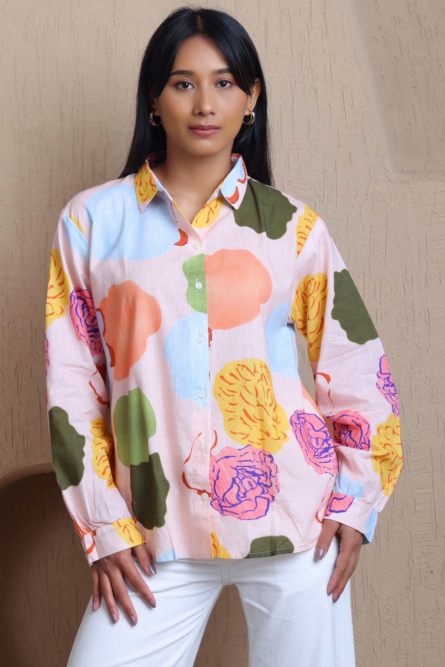 Full Sleeves Floral Print Shirt - Meiala