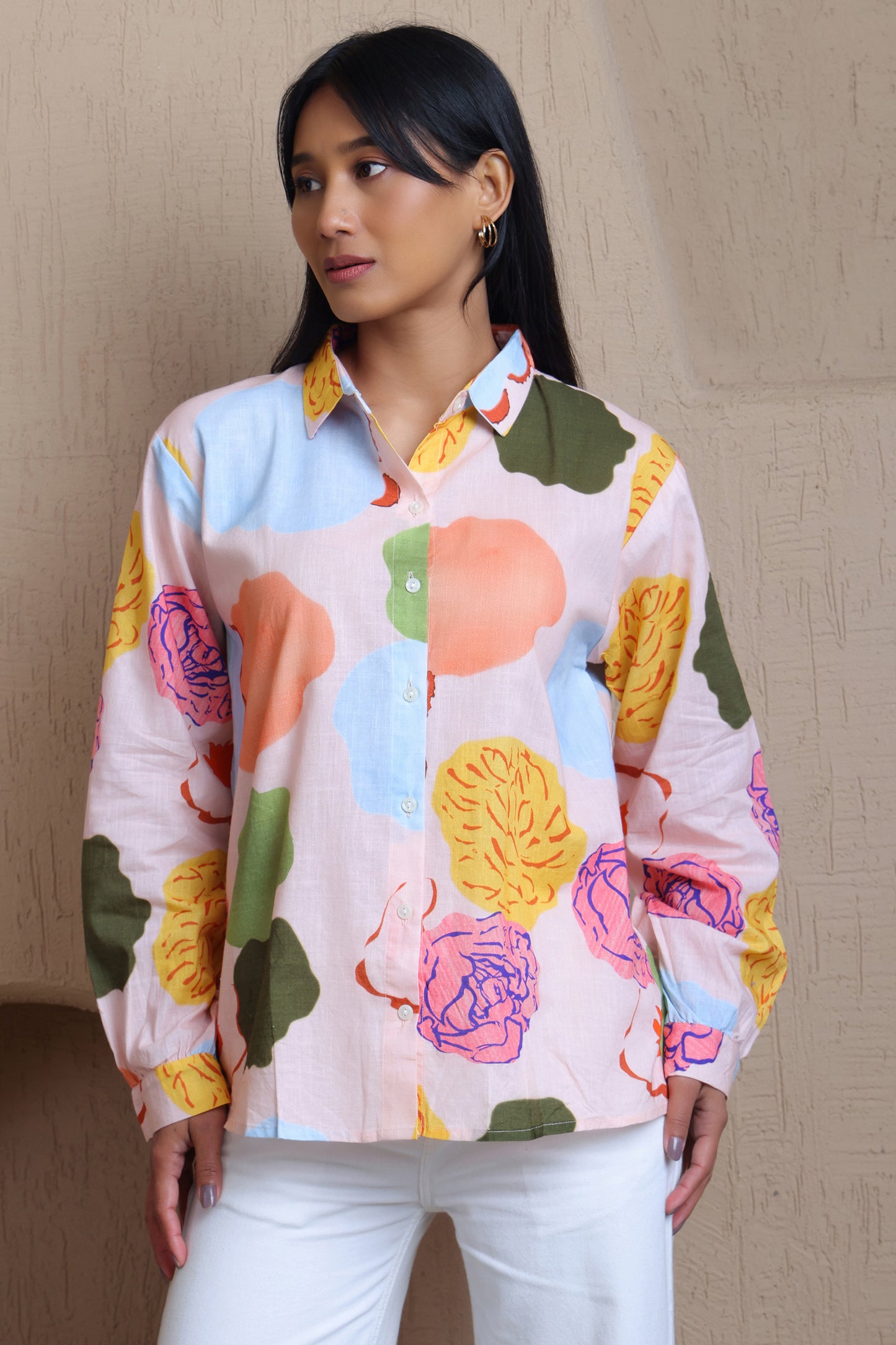 Full Sleeves Floral Print Shirt - Meiala