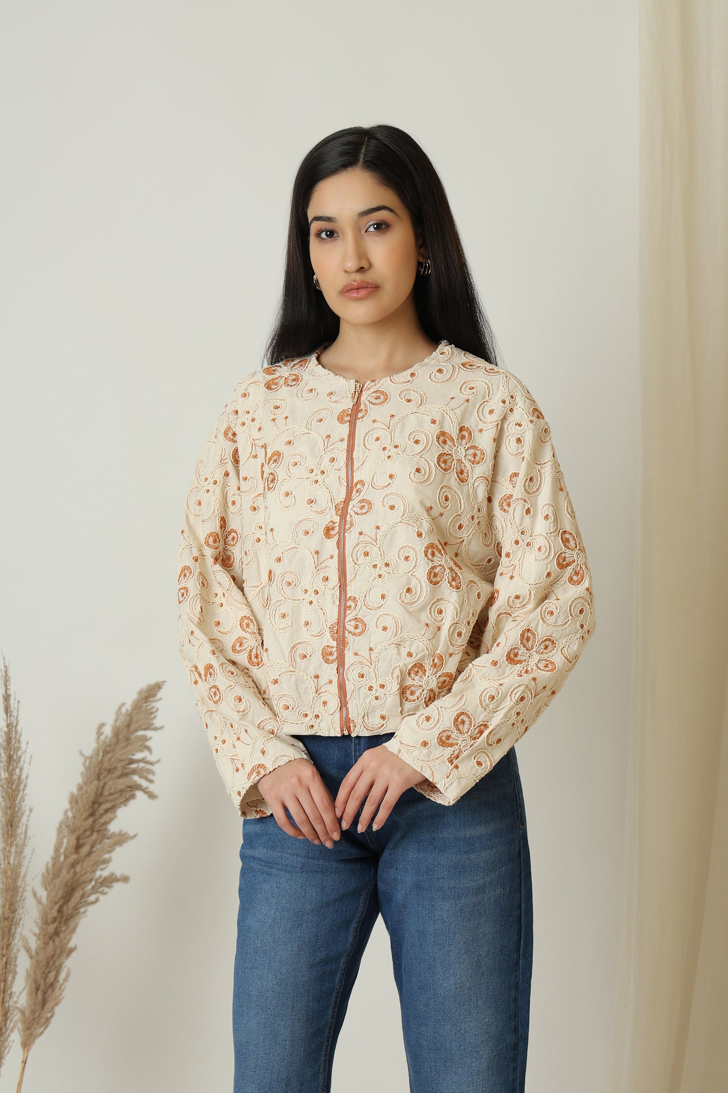 Embroidered Floral Jacket - Meiala