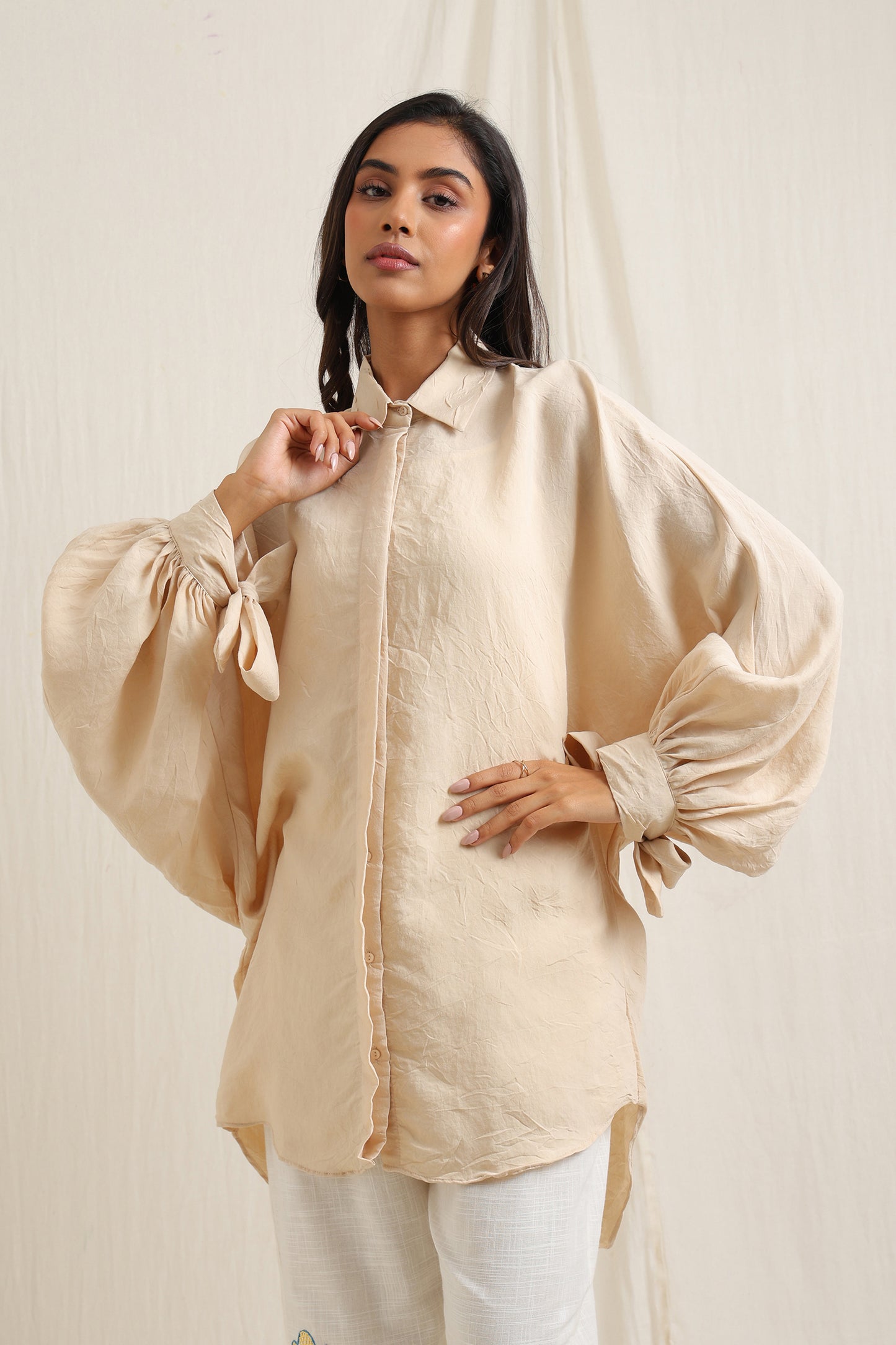 Solid Crinkle Shirt - Meiala