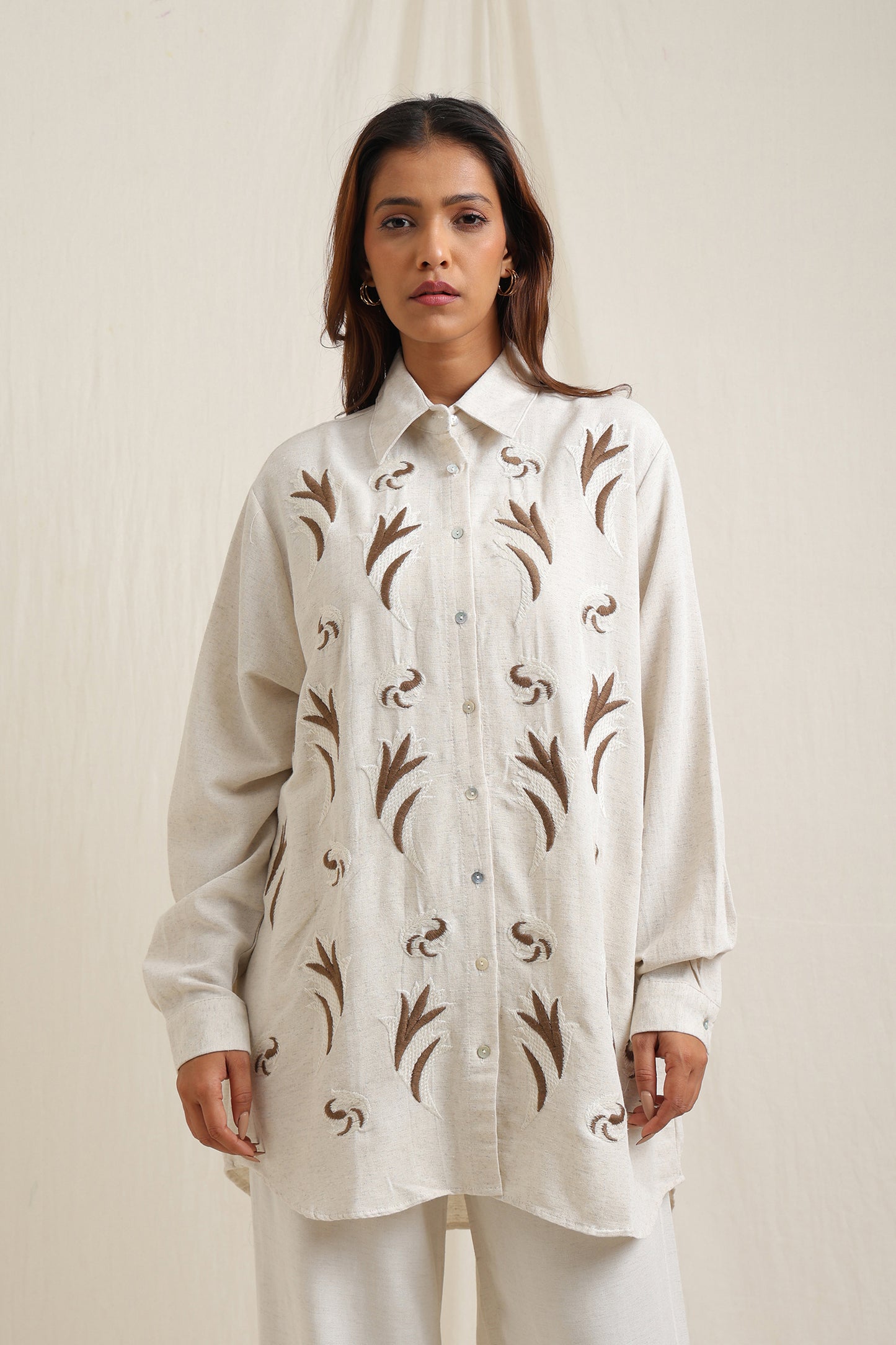 Abstract Embroidery Shirt - Meiala