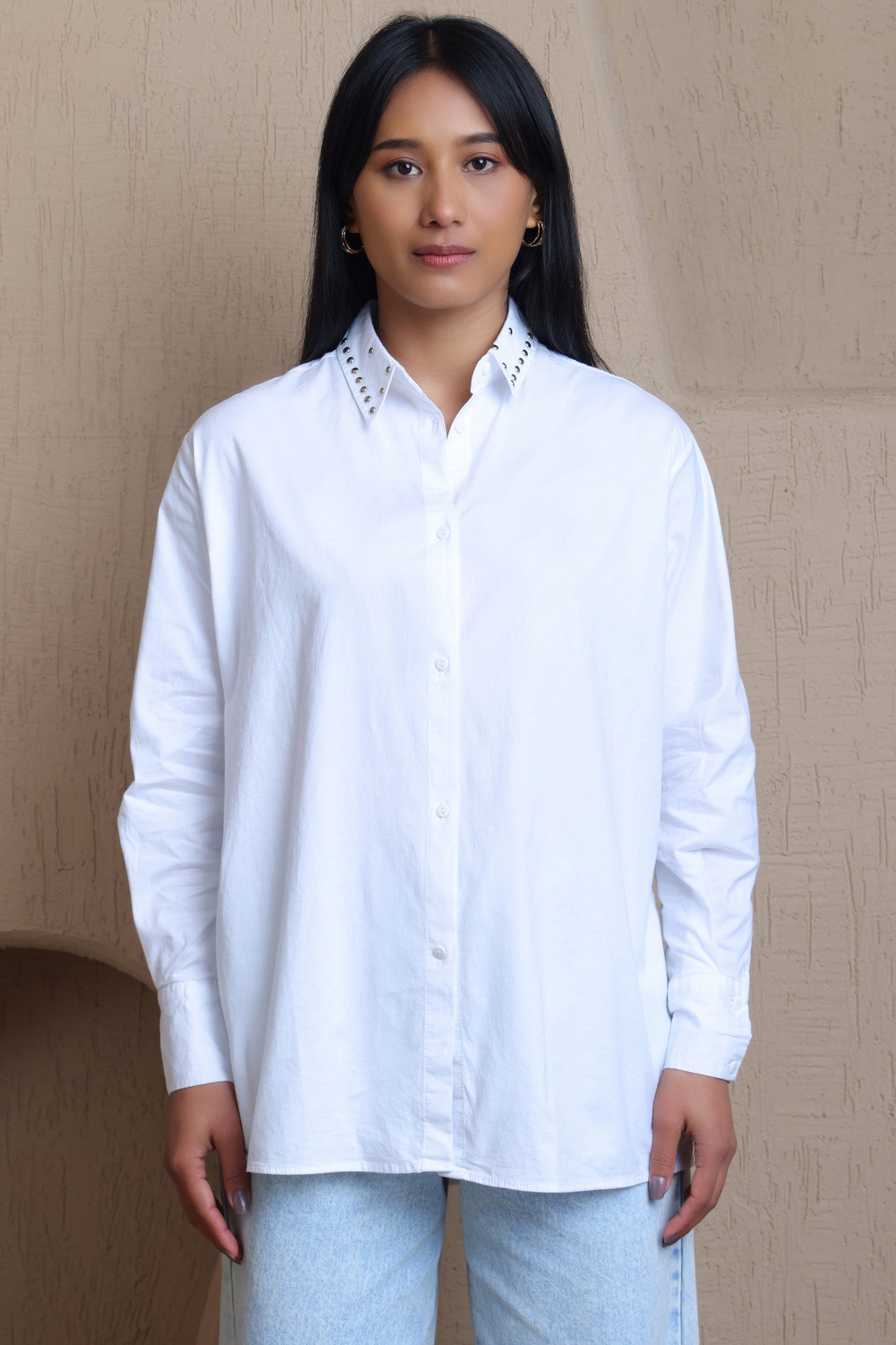 Studded Collar Shirt - Meiala