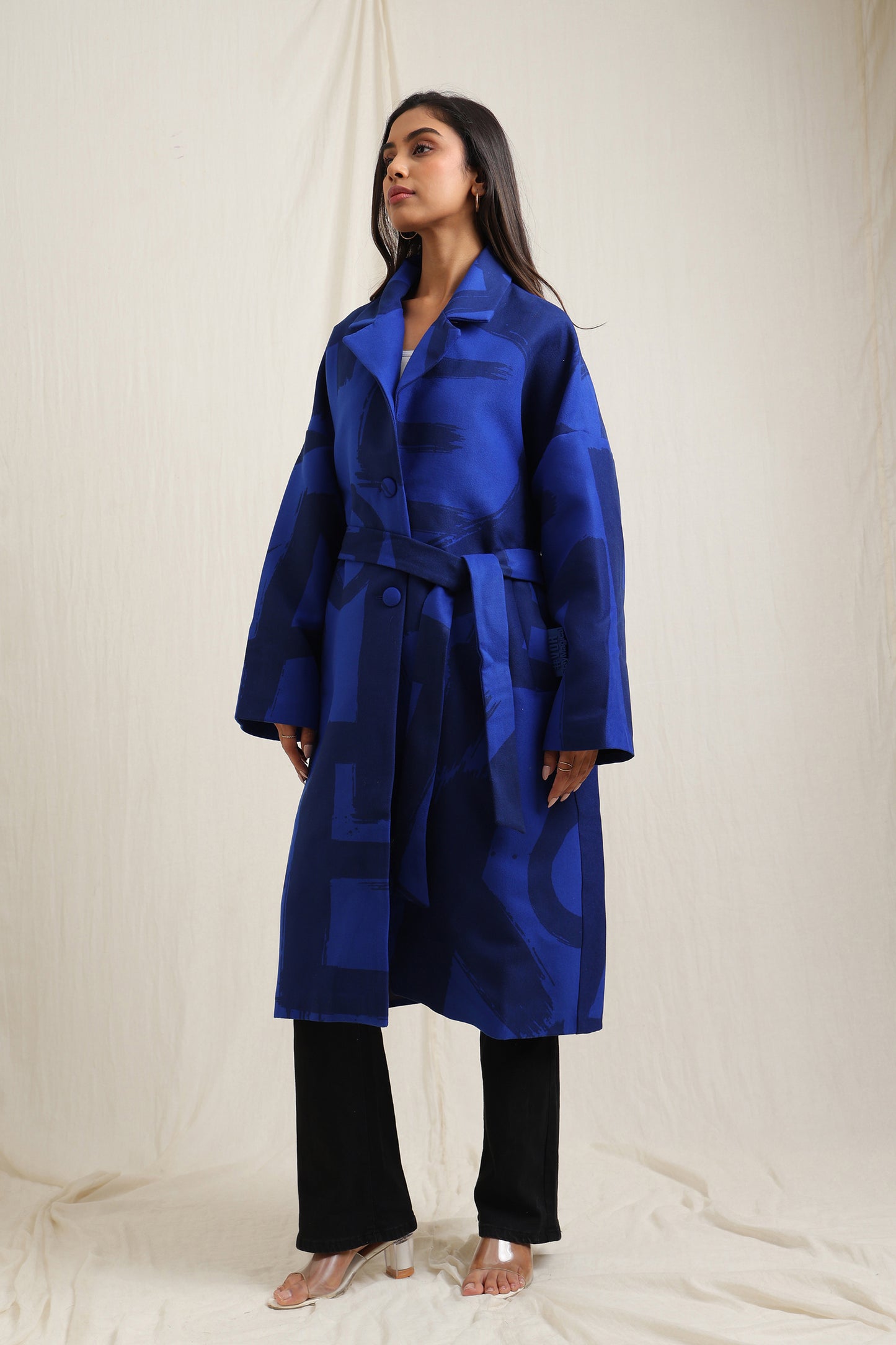 Winter Abstract Print Coat - Meiala