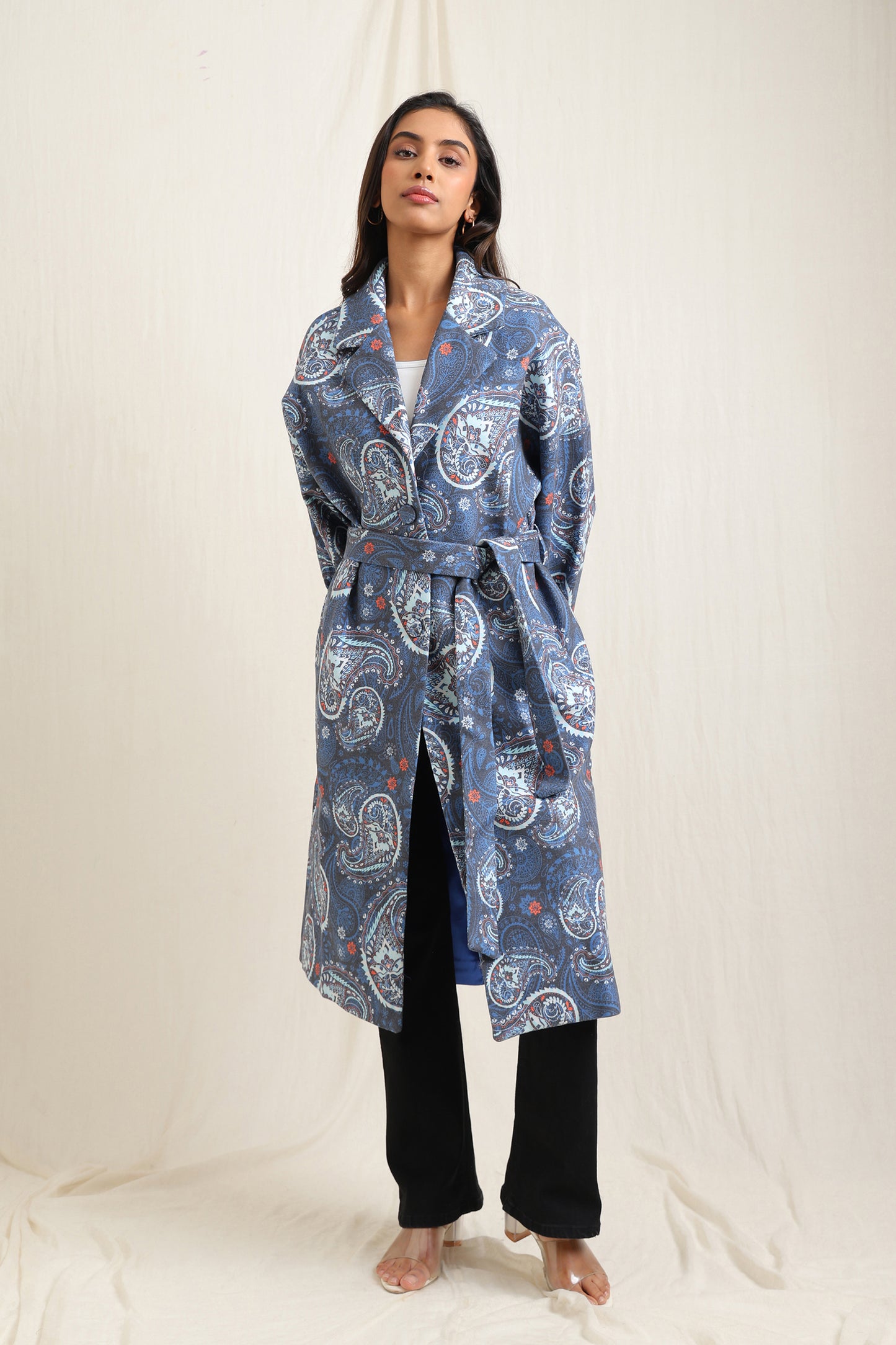 Winter Paisley Print Coat - Meiala