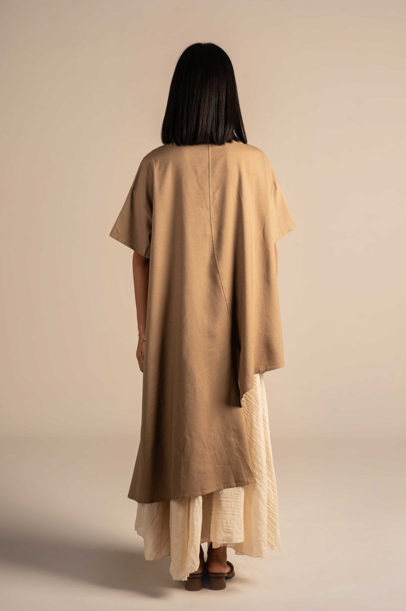 Asymmetric Pattern Solid Shirt - Meiala Official