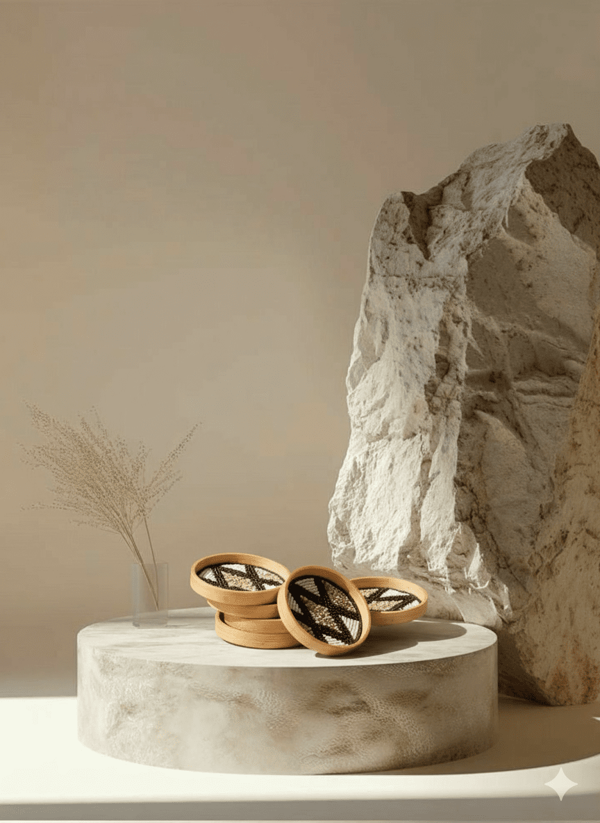 Bamboo Coaster With Beads - Meiala Official