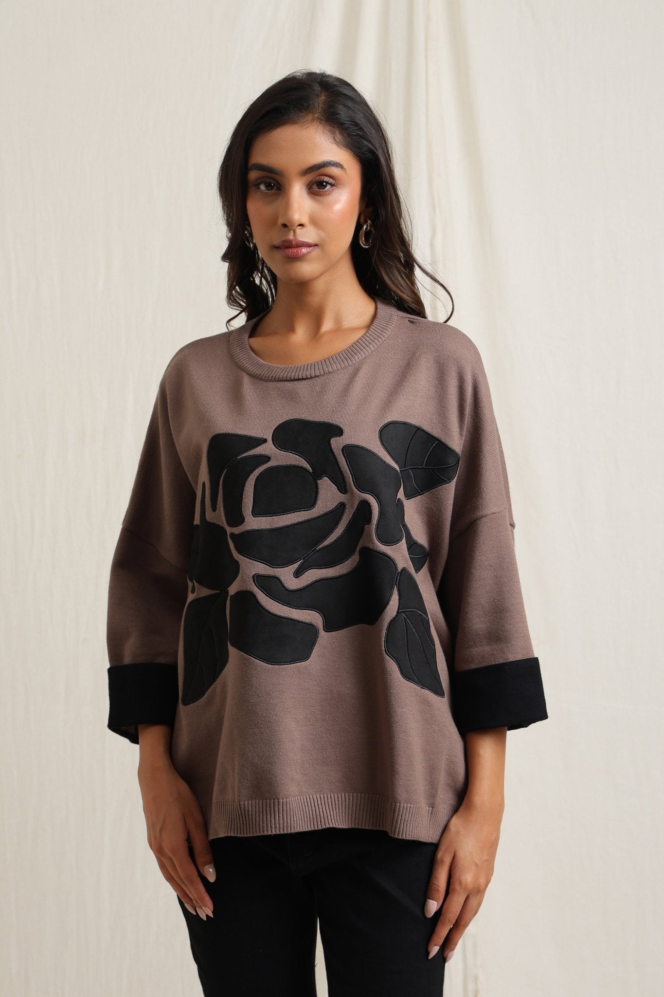 Bold Rose Knit Sweater - Meiala Official