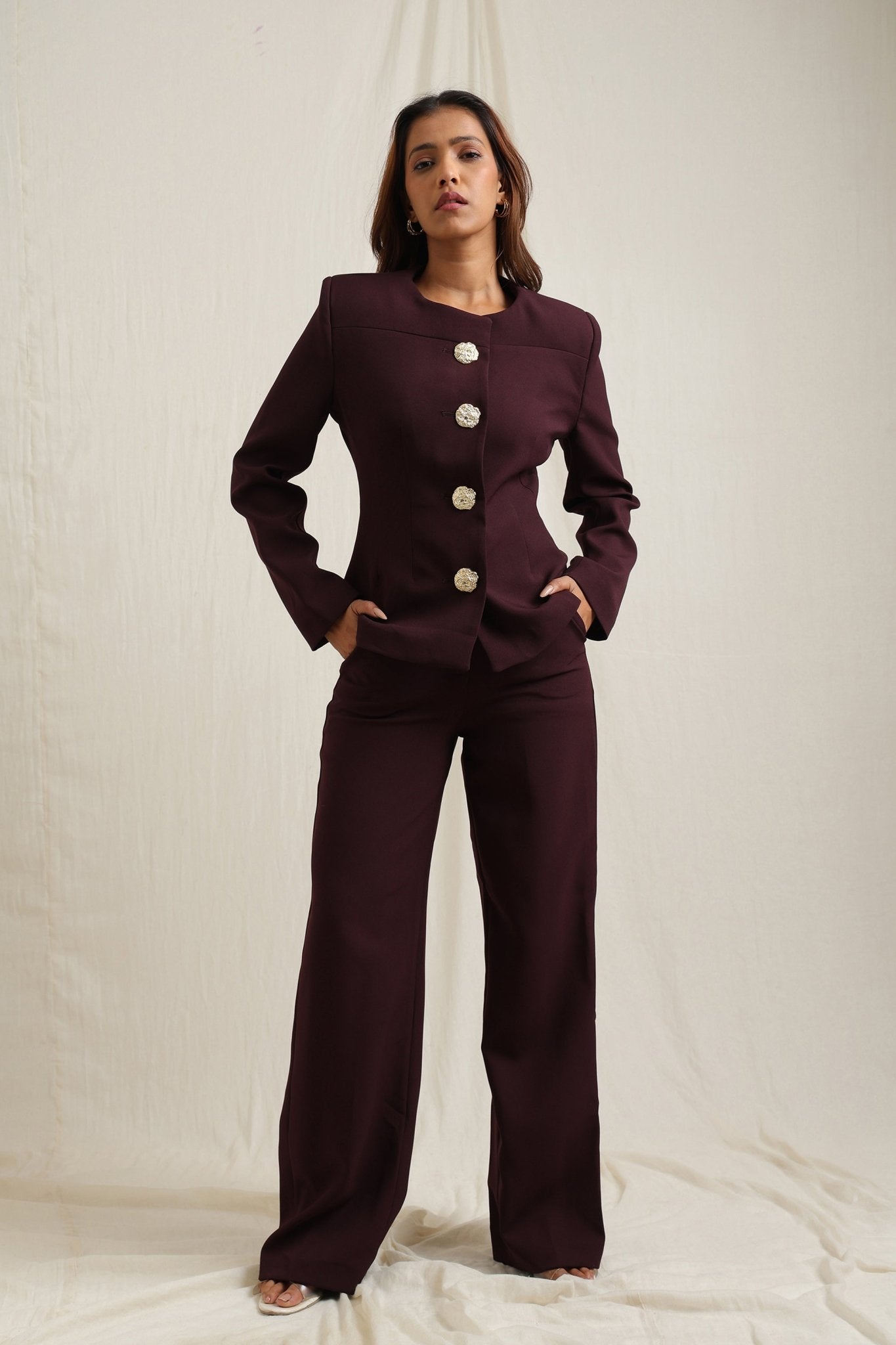 Buttoned Blouse Jacket Set - Meiala Official