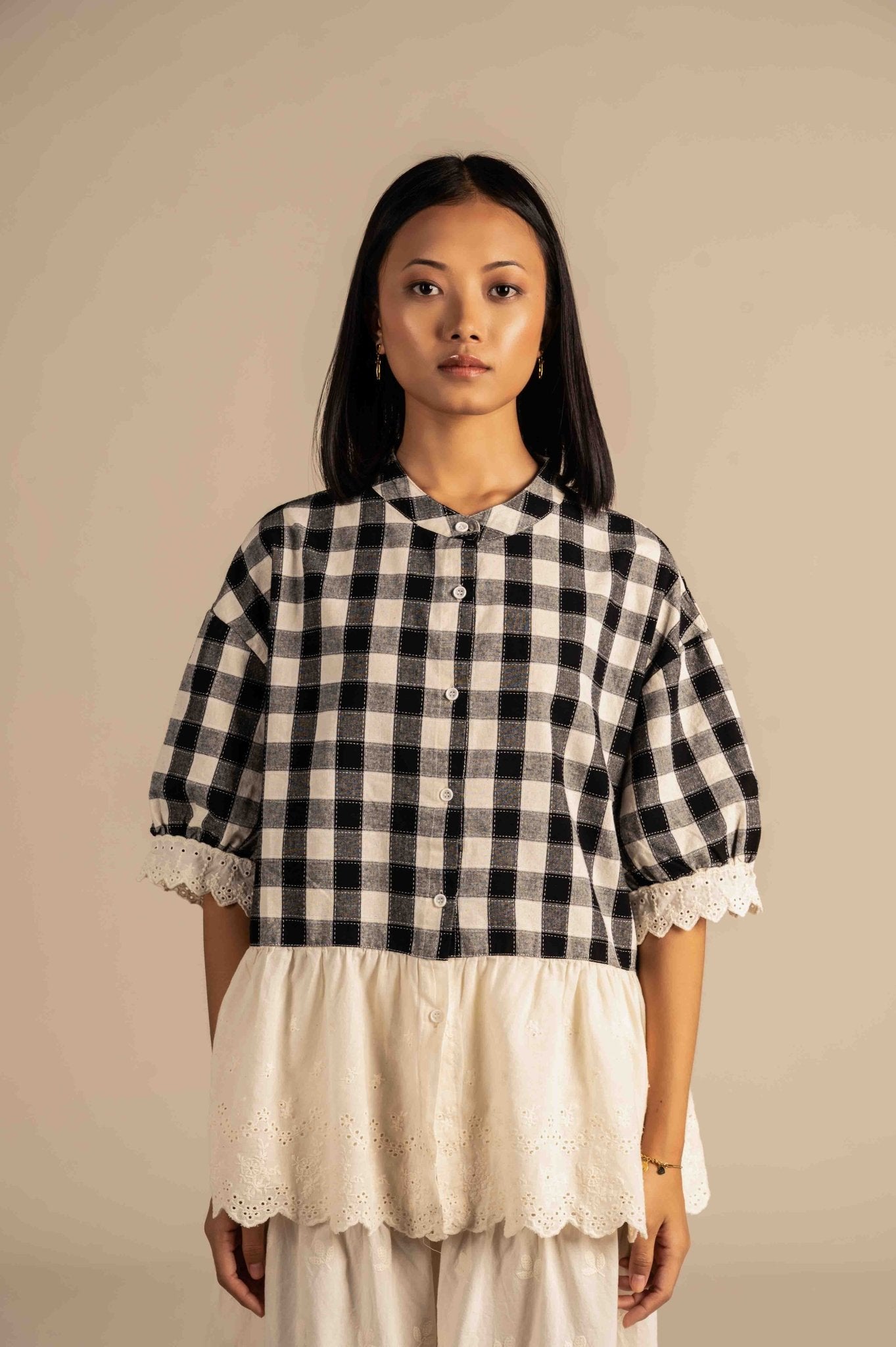 Checkered button down shirt - Meiala Official