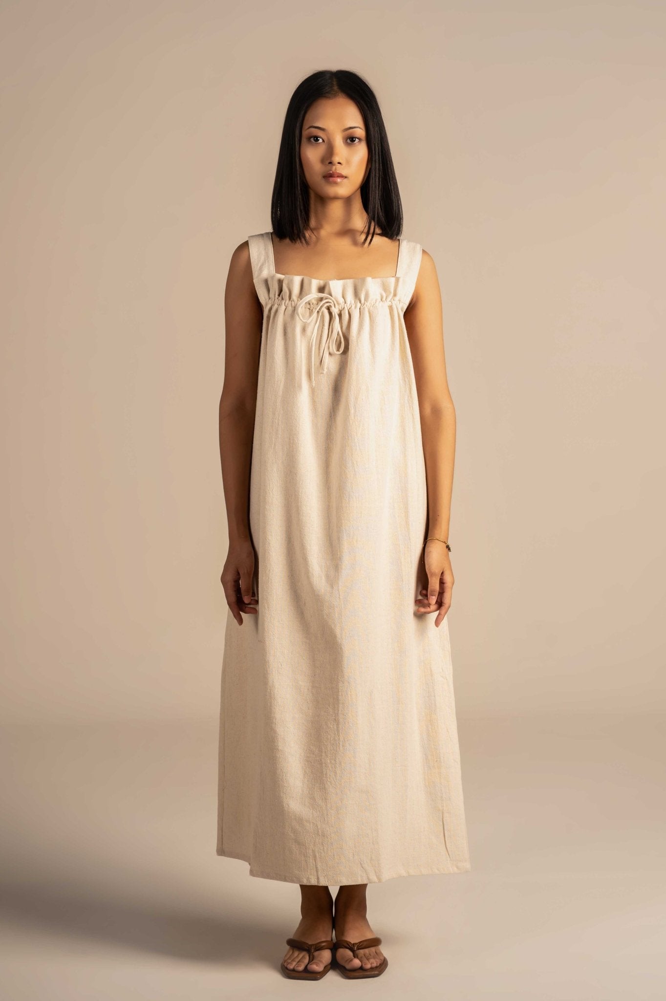 Classic Midi Dress With Drawstring - Meiala Official