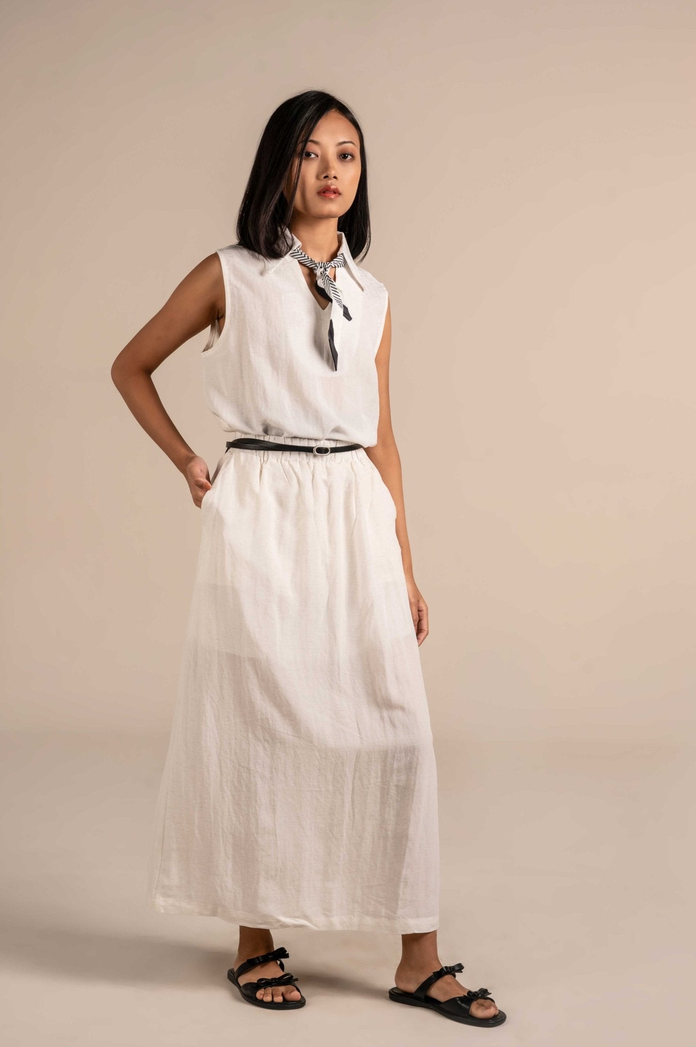 Co - ord set with contrast scarf and belt - Meiala Official