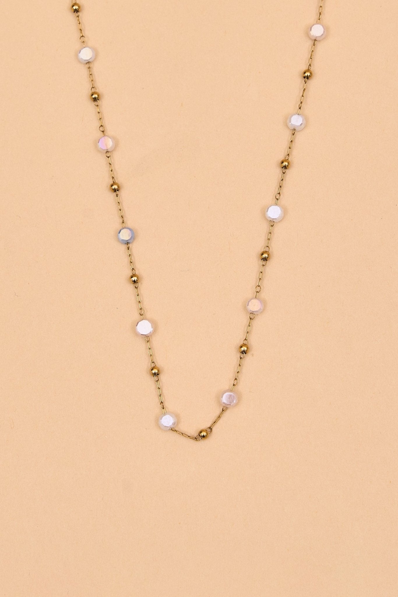 Dainty gold chain with pastel - toned beads - Meiala Official