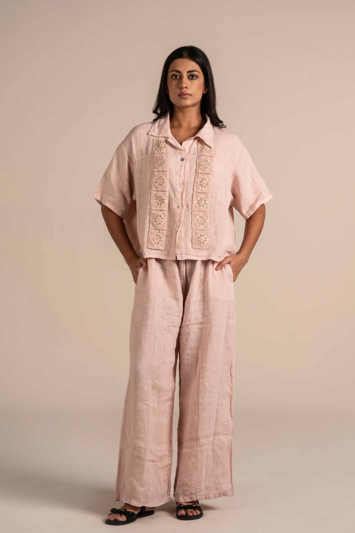 Elegant Sequin Embroidered Shirt - Meiala Official