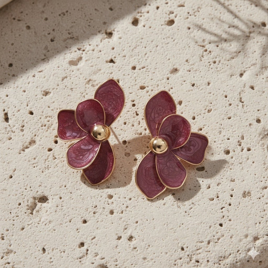 Enamel Flower Studs - Meiala Official