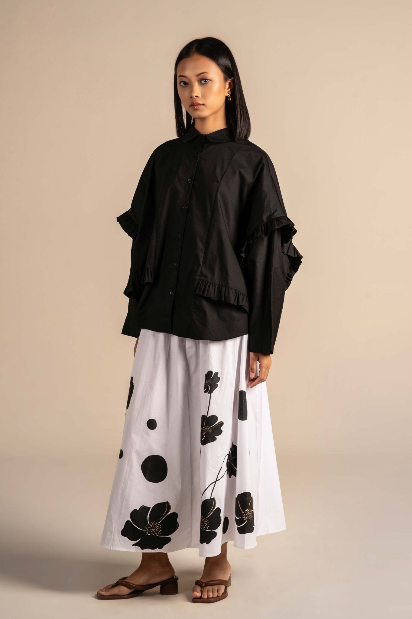 Floral & Dots Print Skirt - Meiala Official