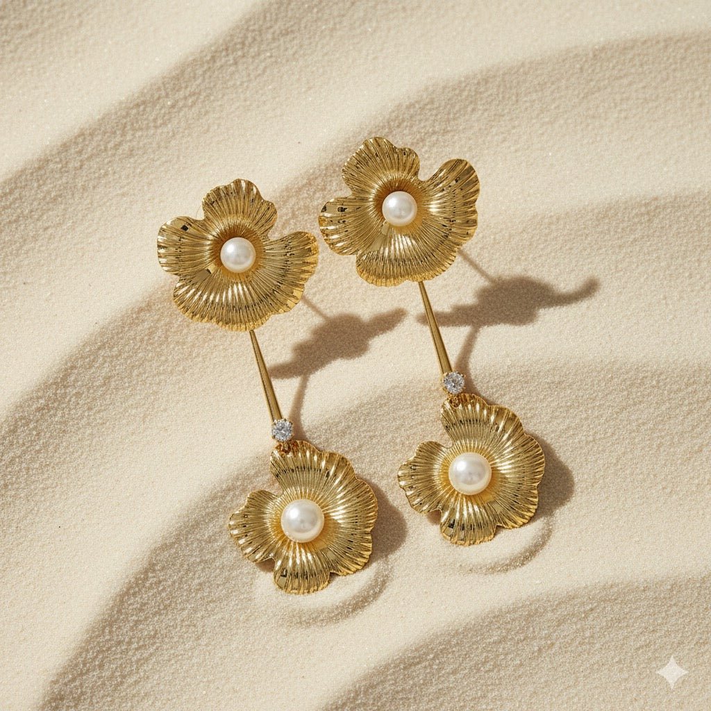 Floral Drop with Pearl - Meiala Official