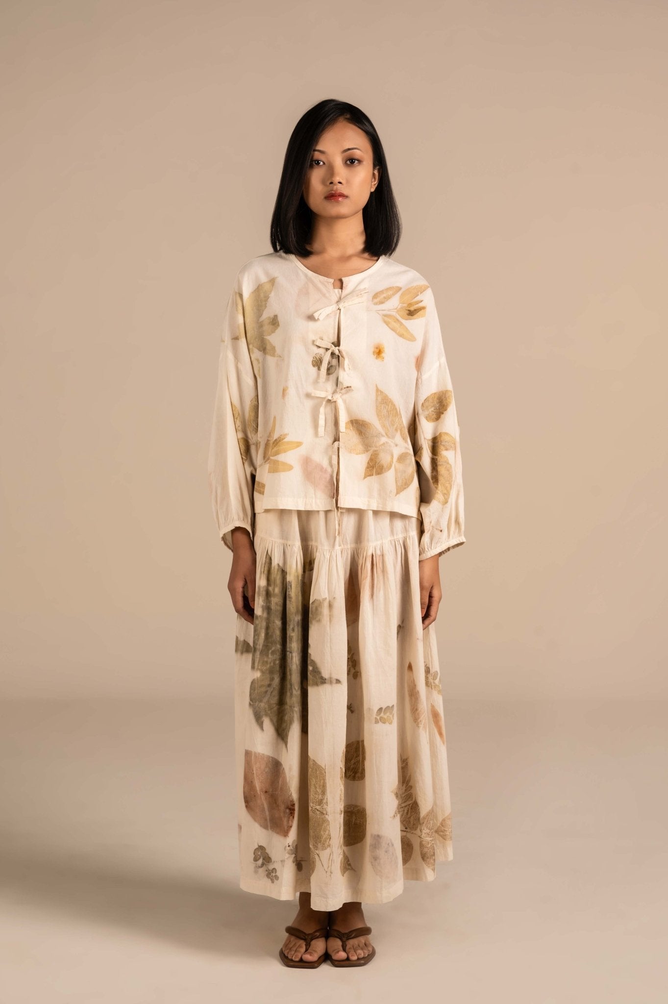 Full sleeves leaf hammered top - Meiala Official