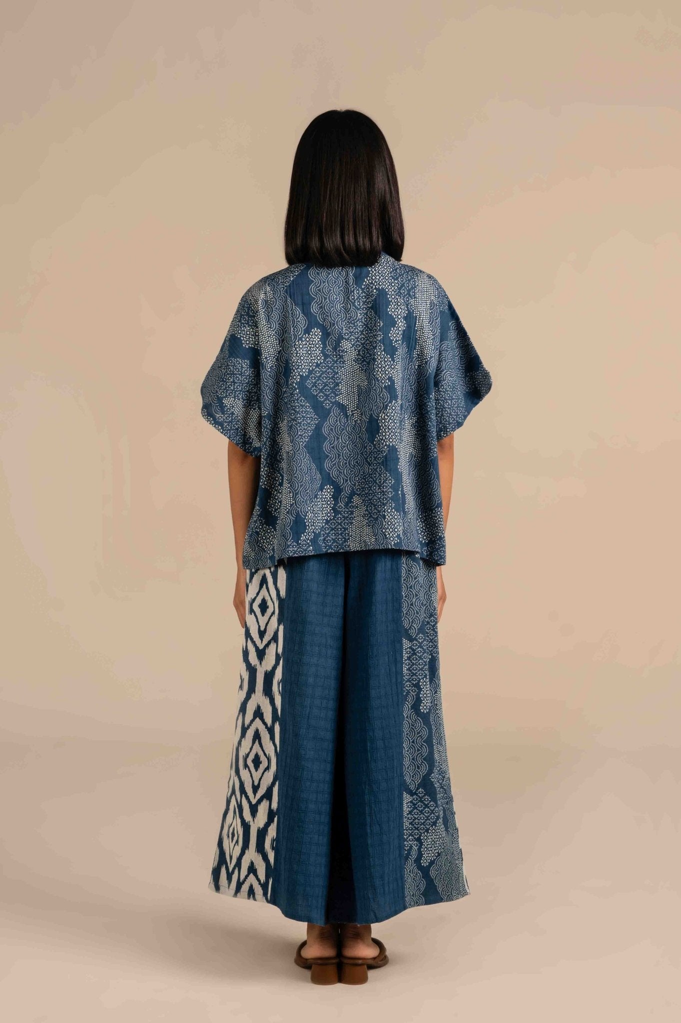 Half sleeves indigo dye shirt - Meiala Official