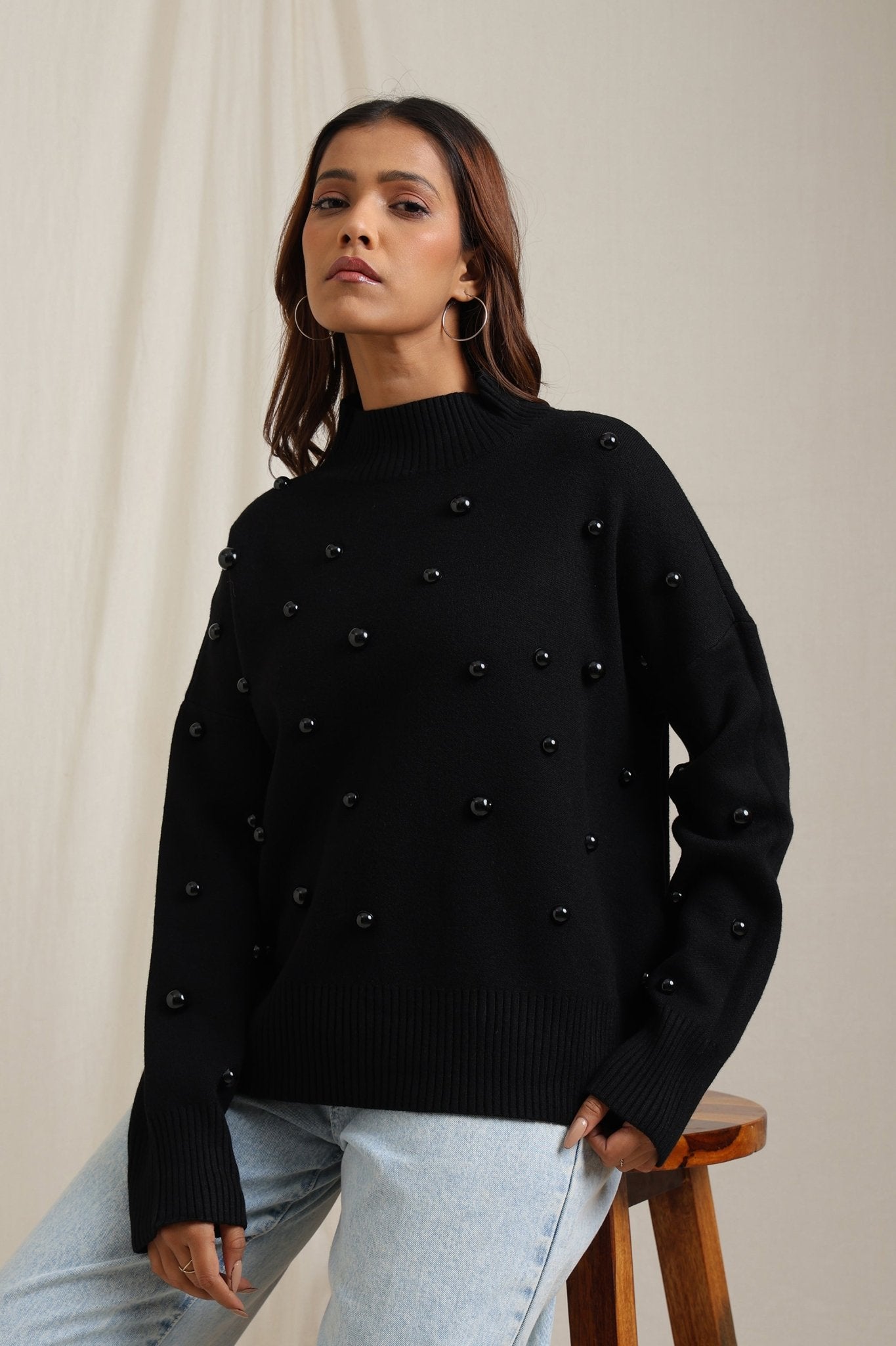 Knitted Sweater With Statement Embelishments - Meiala Official