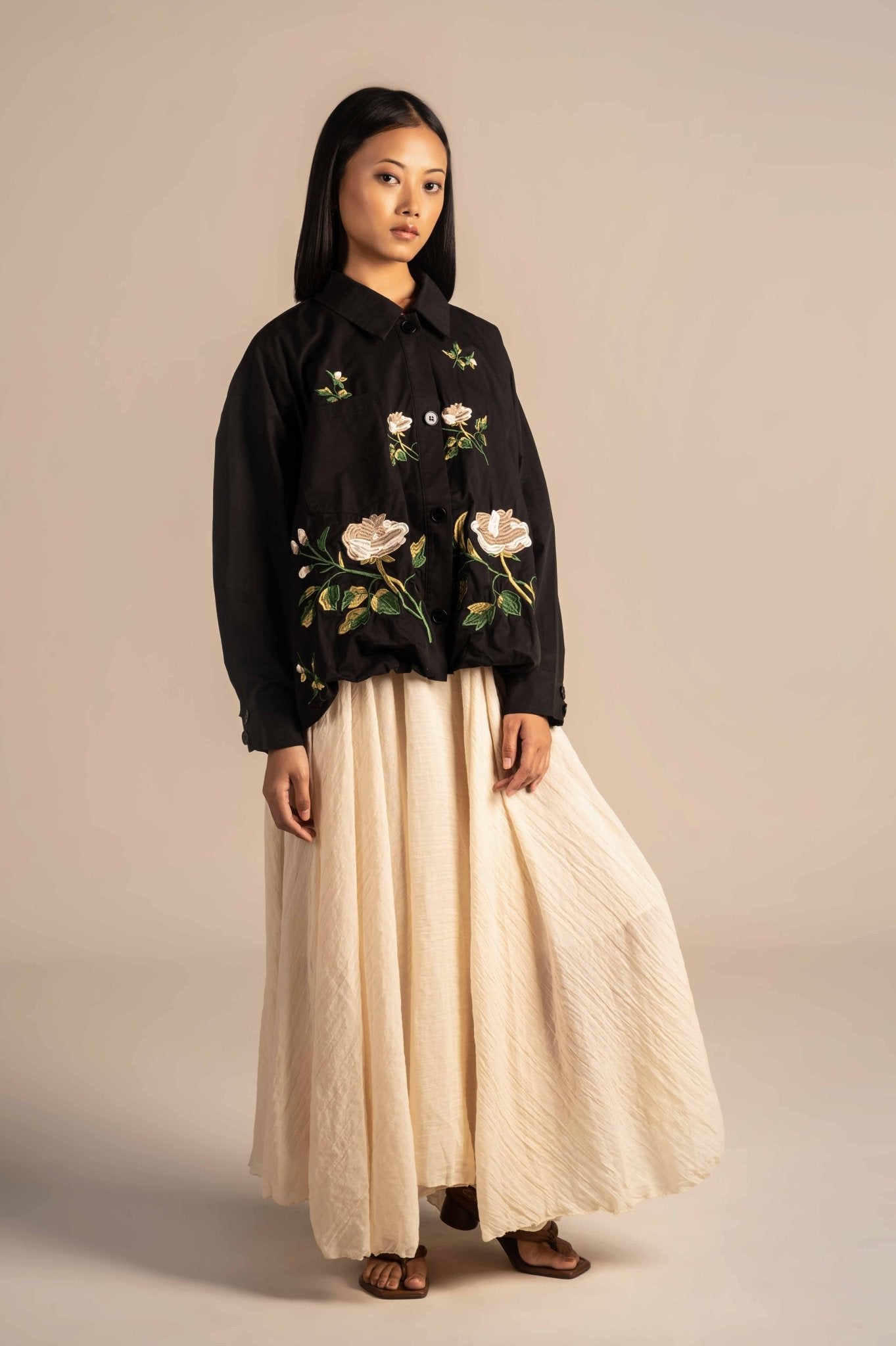 Midi skirt with crinkled texture - Meiala Official