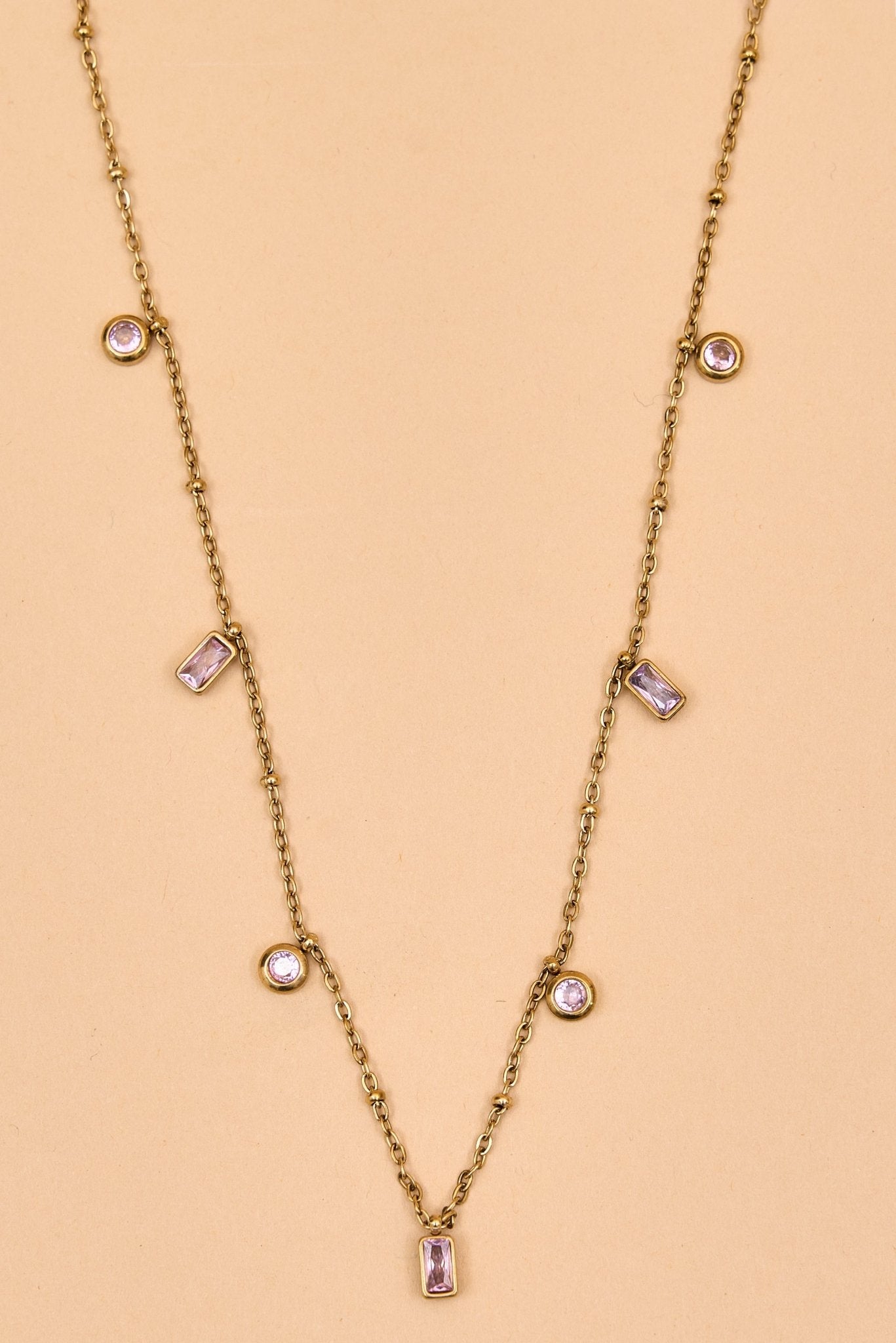 Modern gold necklace with abstract charms - Meiala Official