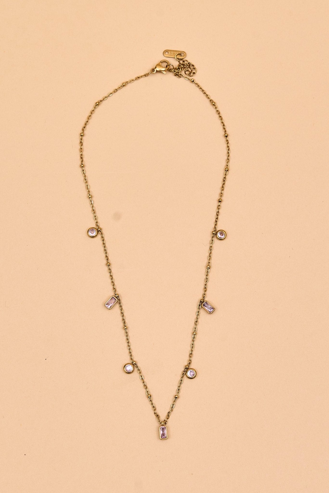 Modern gold necklace with abstract charms - Meiala Official