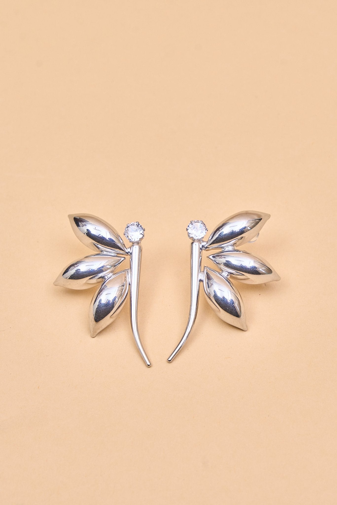Plated Stylish Leaft Motif Earring - Meiala Official