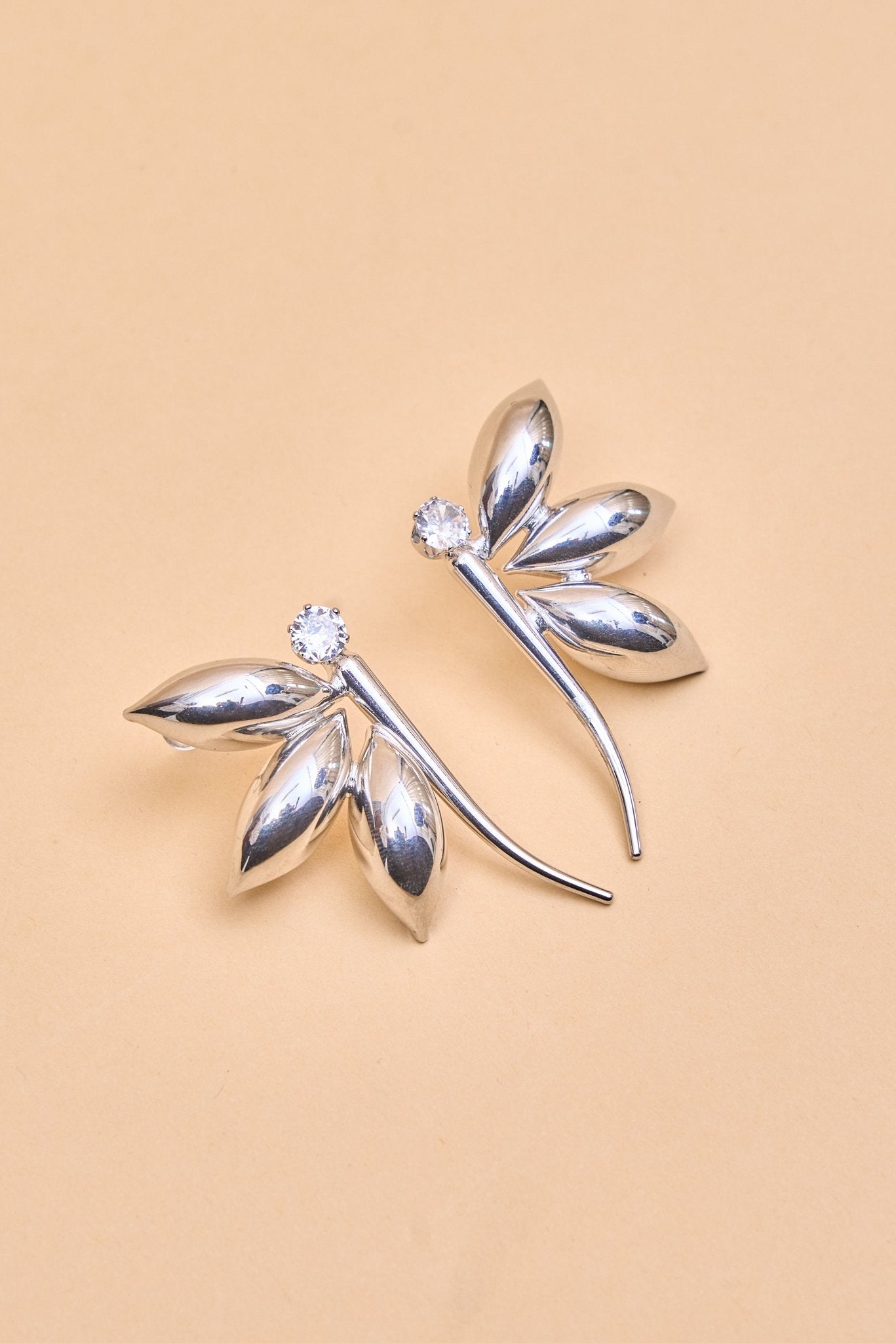 Plated Stylish Leaft Motif Earring - Meiala Official