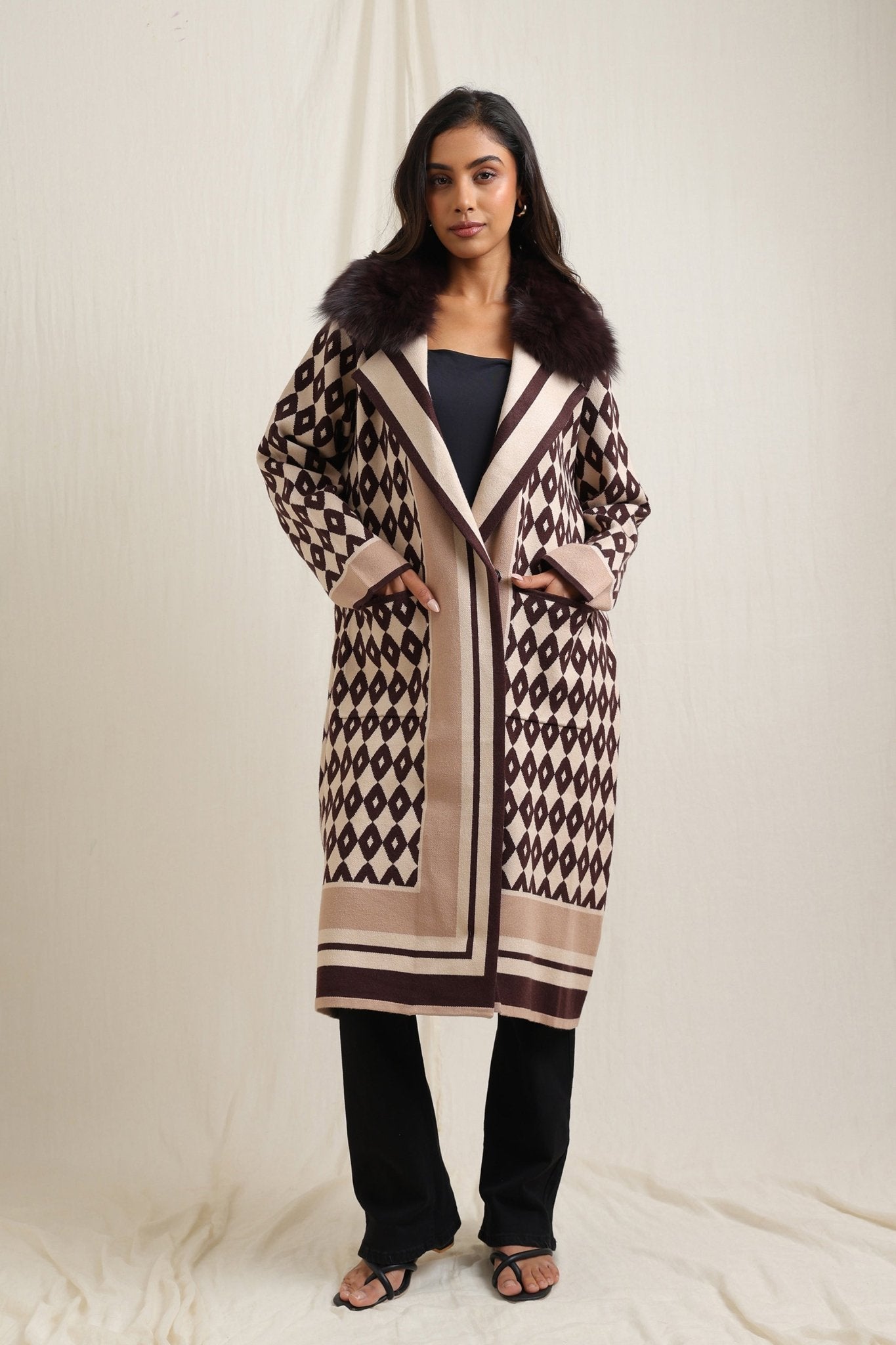 Plush Fur Collar Coat - Meiala Official