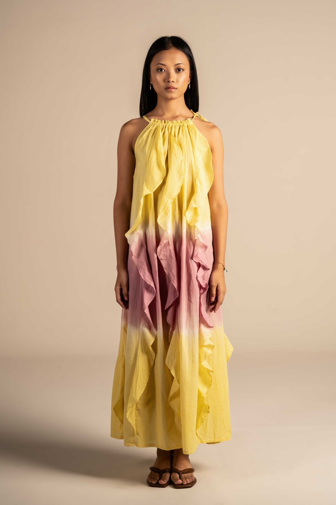 Ruffle Tie Dye Maxi Dress - Meiala Official