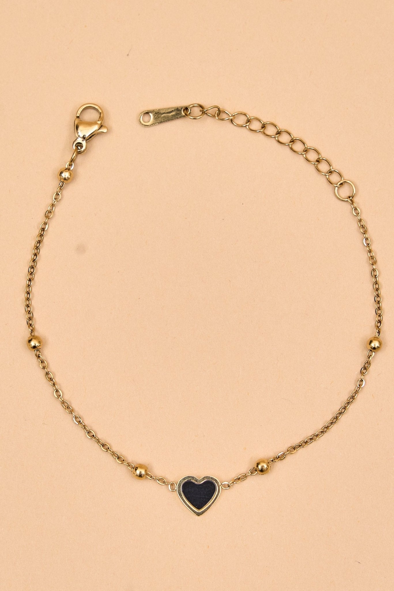Stainless Steel Black Heart Bracelet - Meiala Official