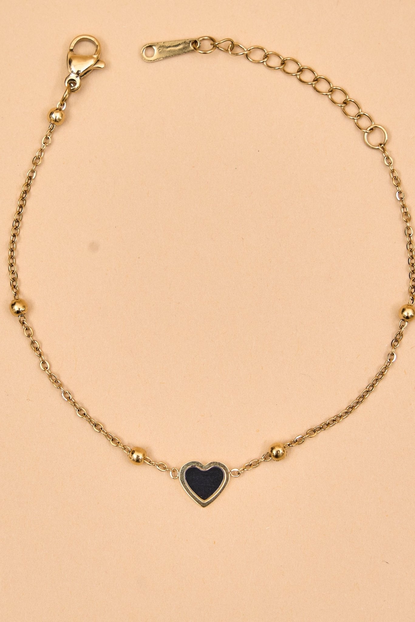 Stainless Steel Black Heart Bracelet - Meiala Official