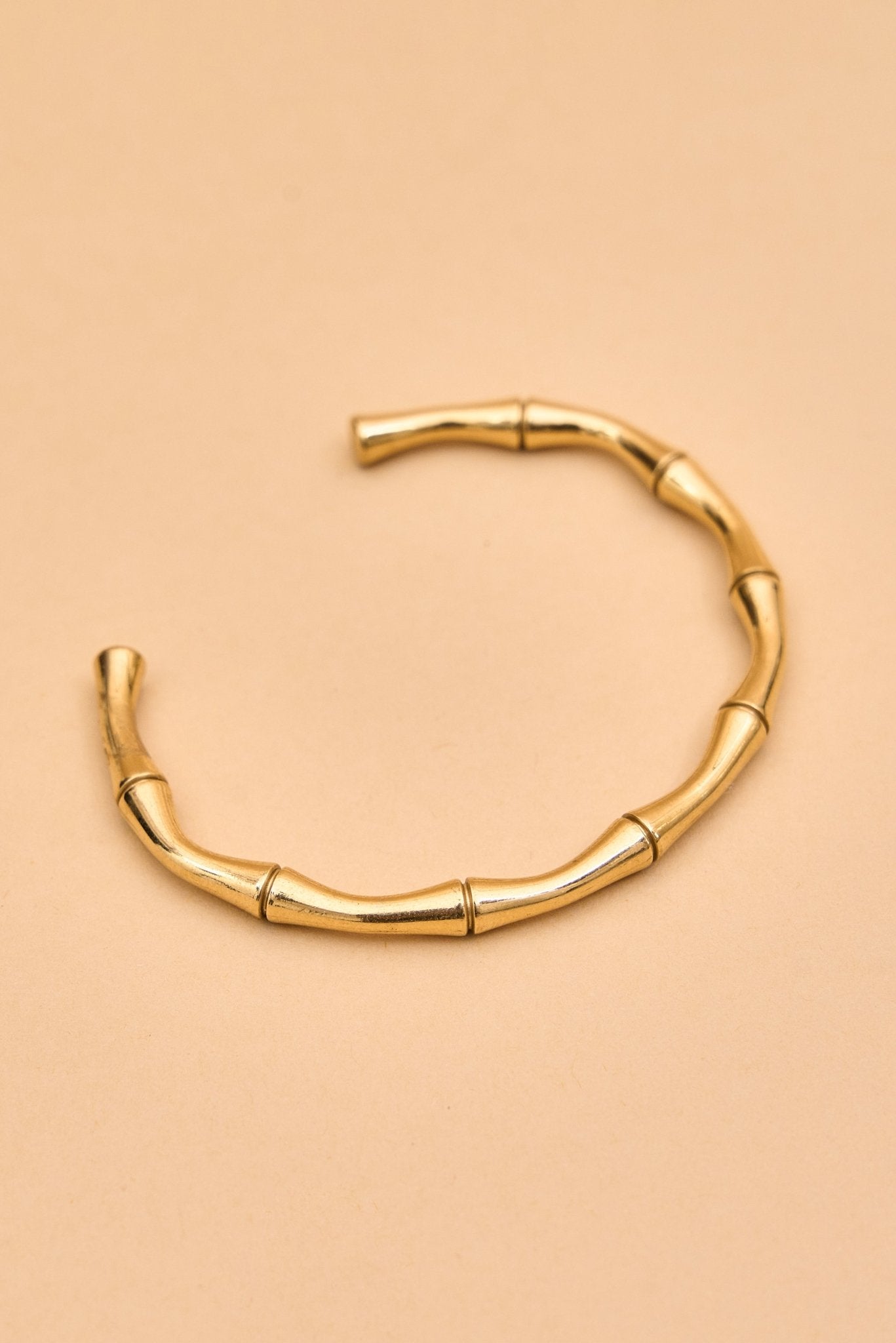 Stainless Steel Gold Plated Bamboo Design Cuff Kada - Meiala Official