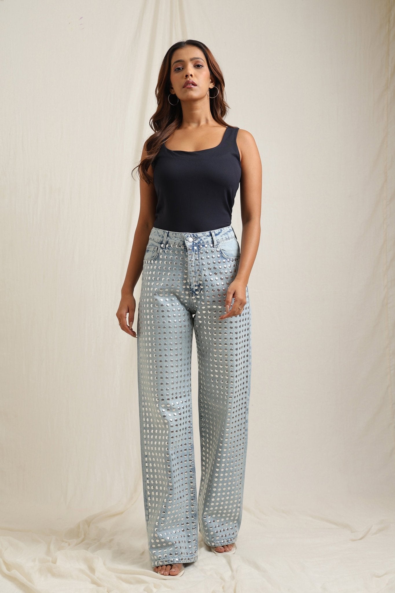 Straight Studded Jeans - Meiala Official