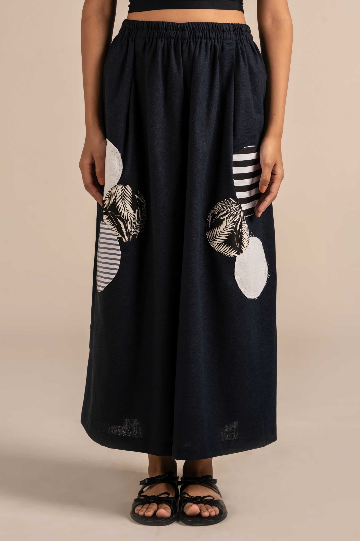 Wide leg pants with appliques - Meiala Official