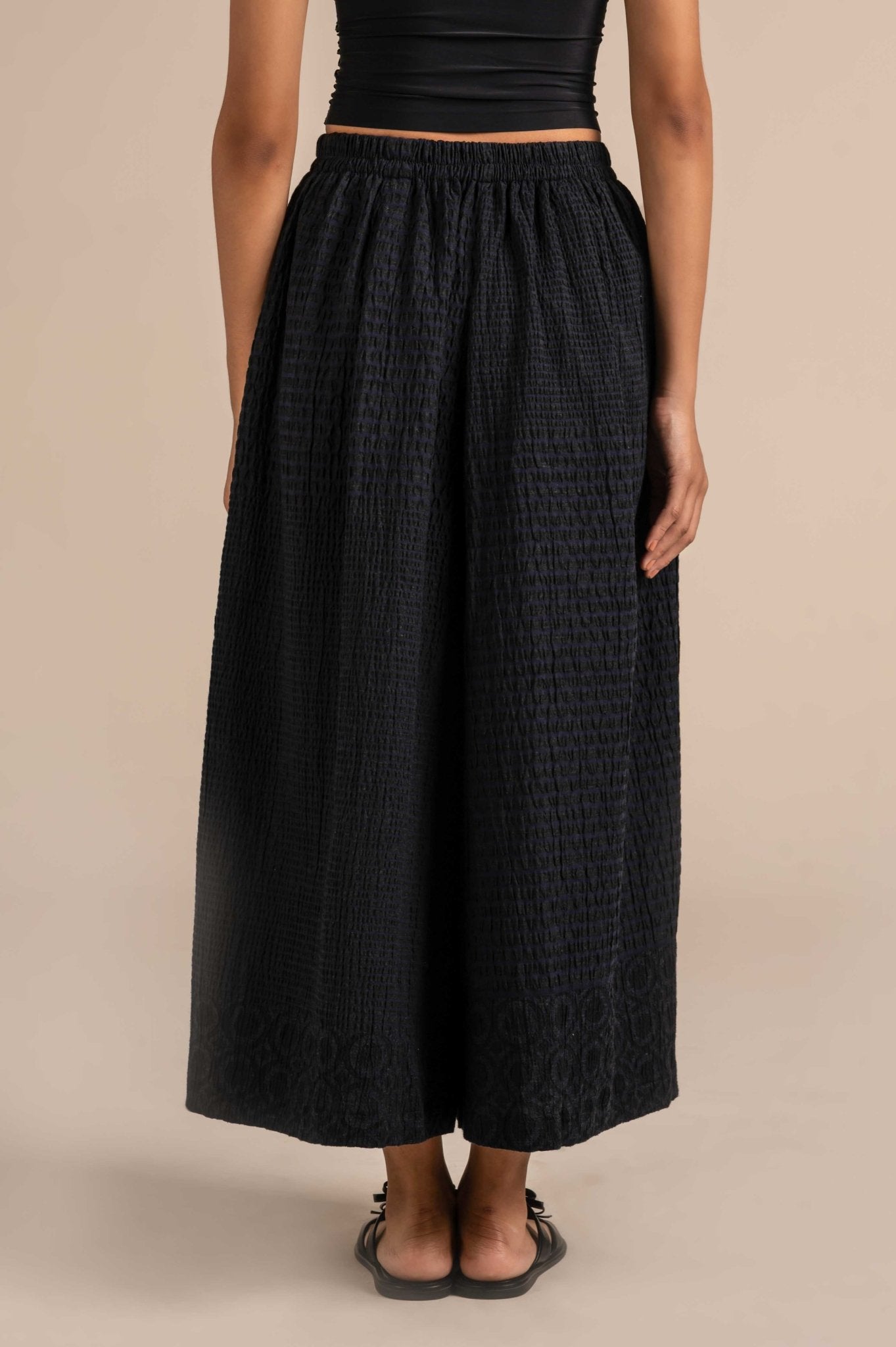 Wide leg pants with floral appliques - Meiala Official