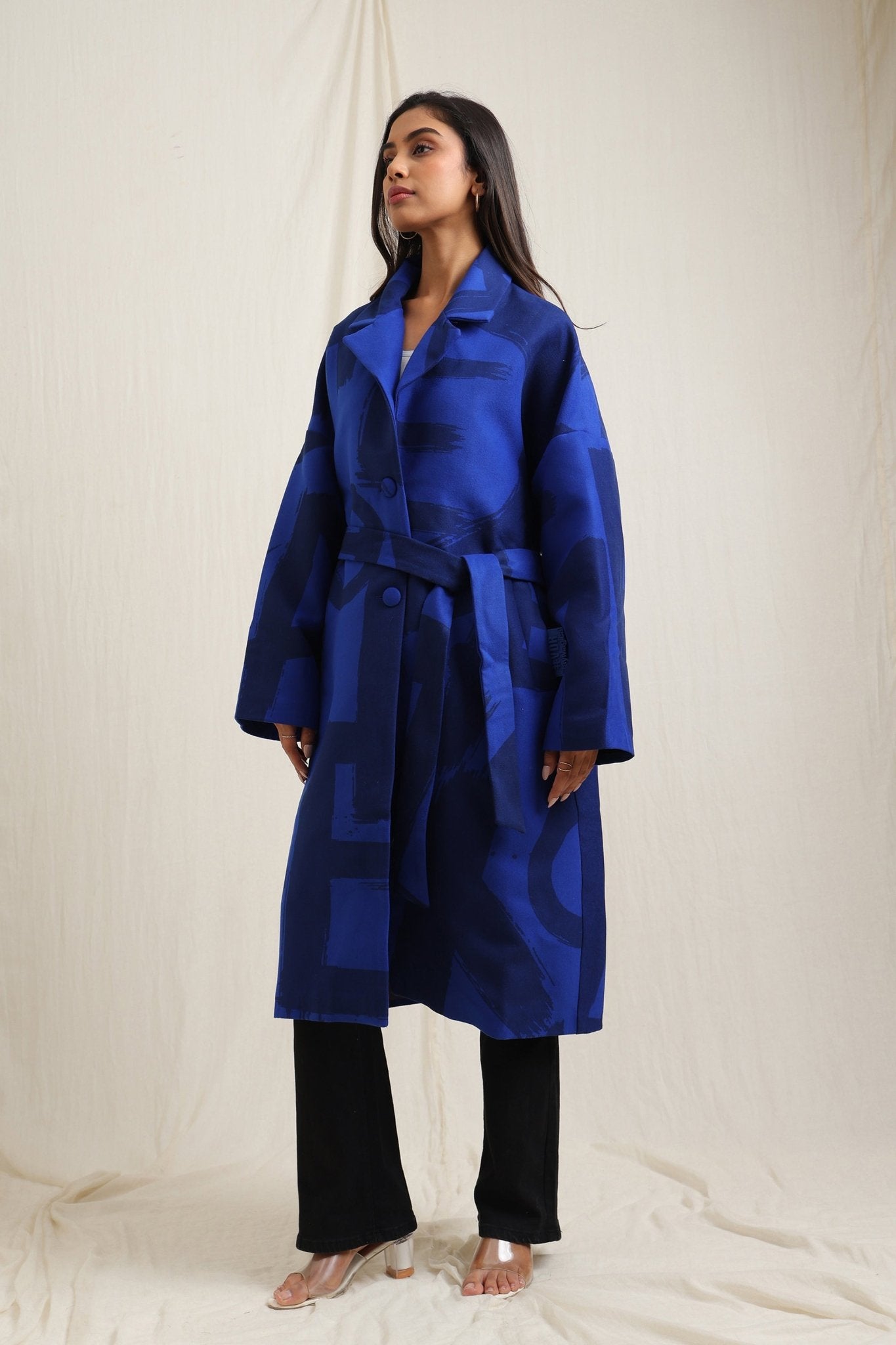 Winter Abstract Print Coat - Meiala Official