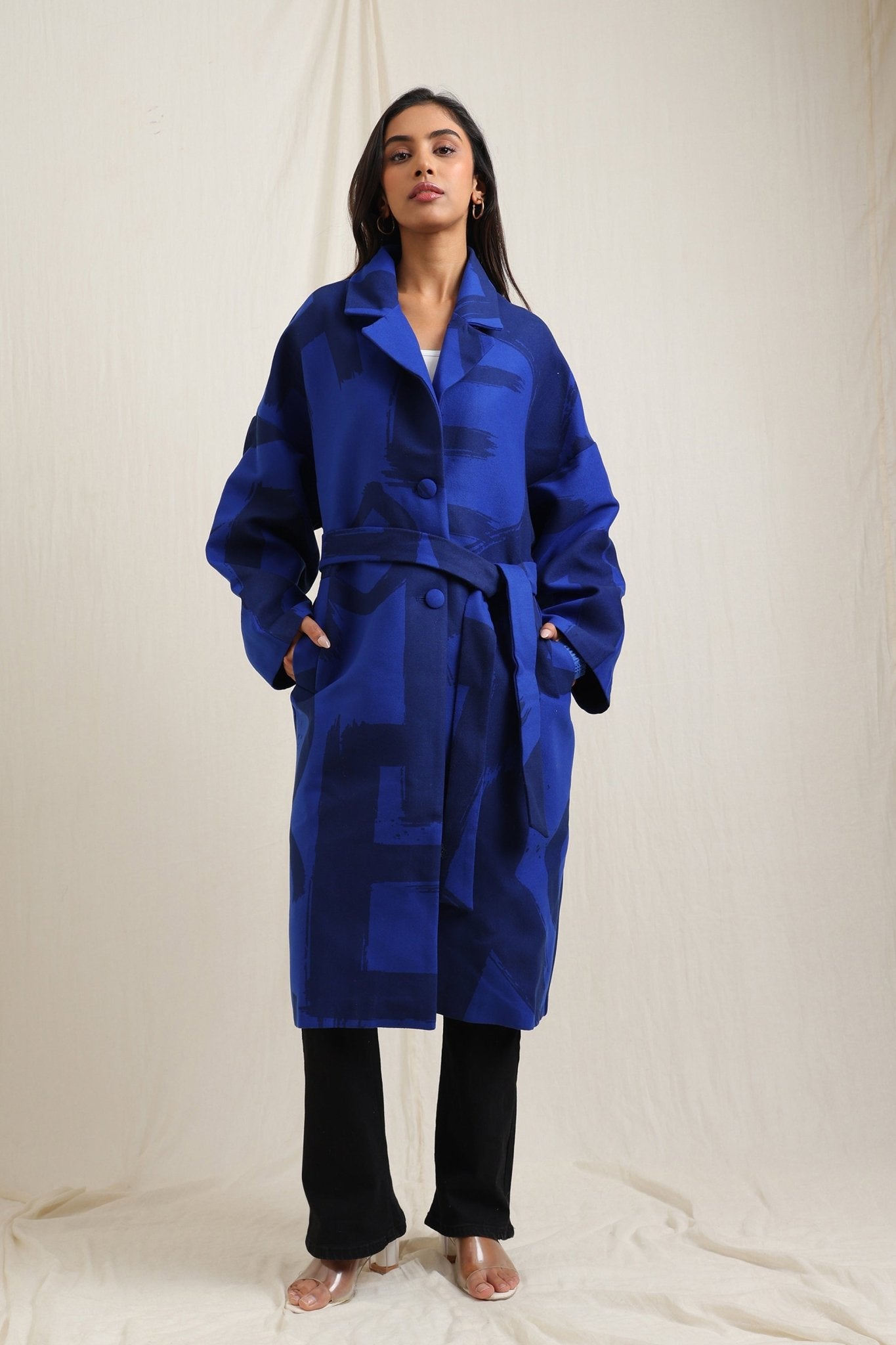 Winter Abstract Print Coat - Meiala Official