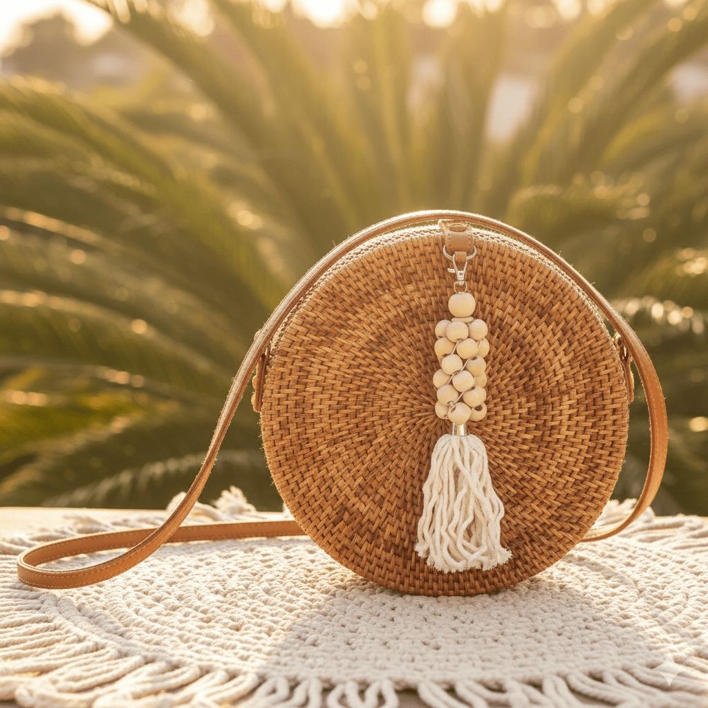 Wooden Beads & Tassle Charm - Meiala Official