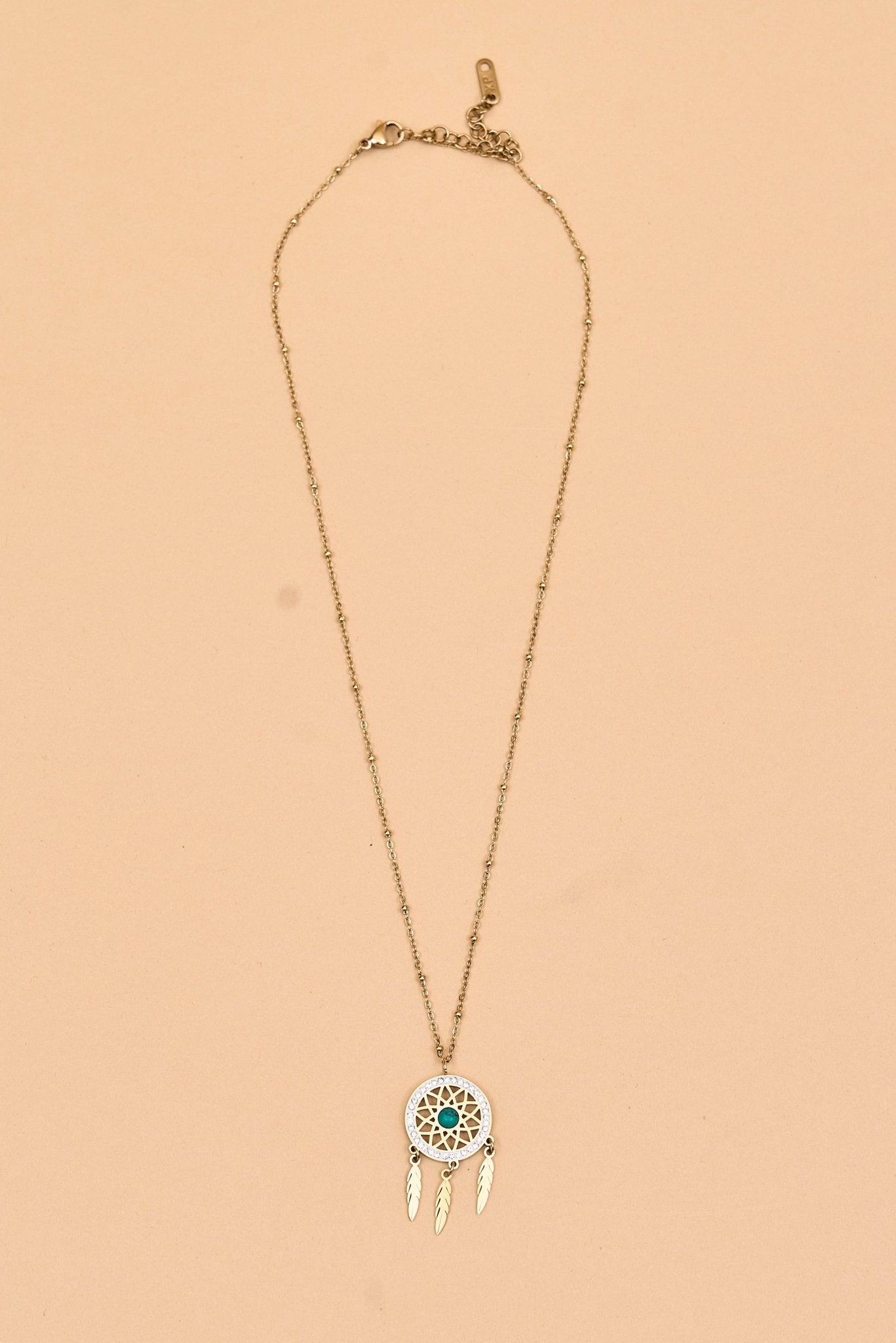 Xuping Floral Hanging Feather Pendent Necklace - Meiala Official