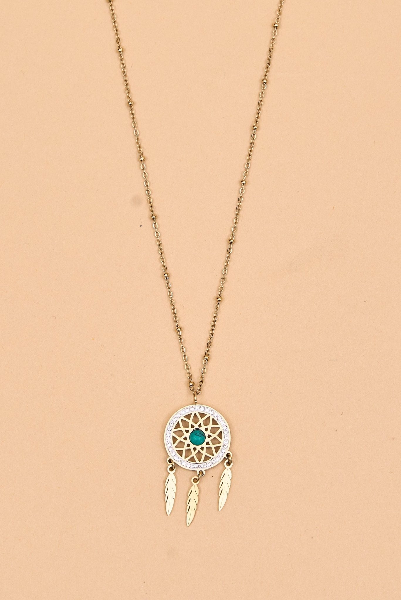 Xuping Floral Hanging Feather Pendent Necklace - Meiala Official